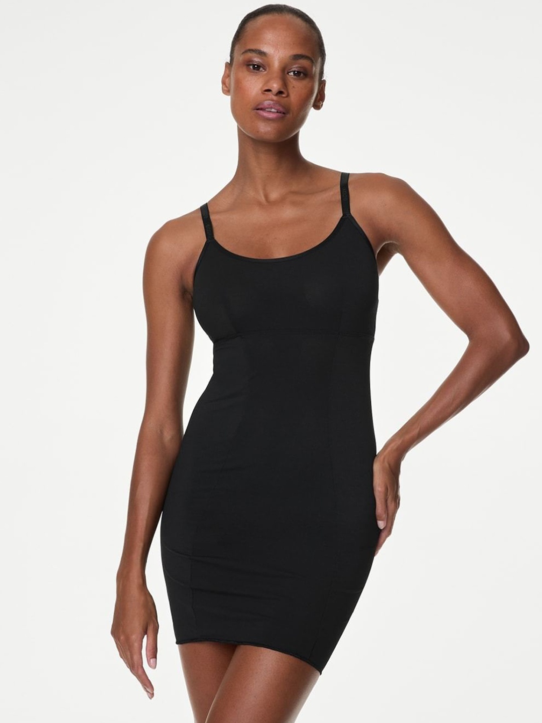

Marks & Spencer Round Neck Longline Full Slip, Black