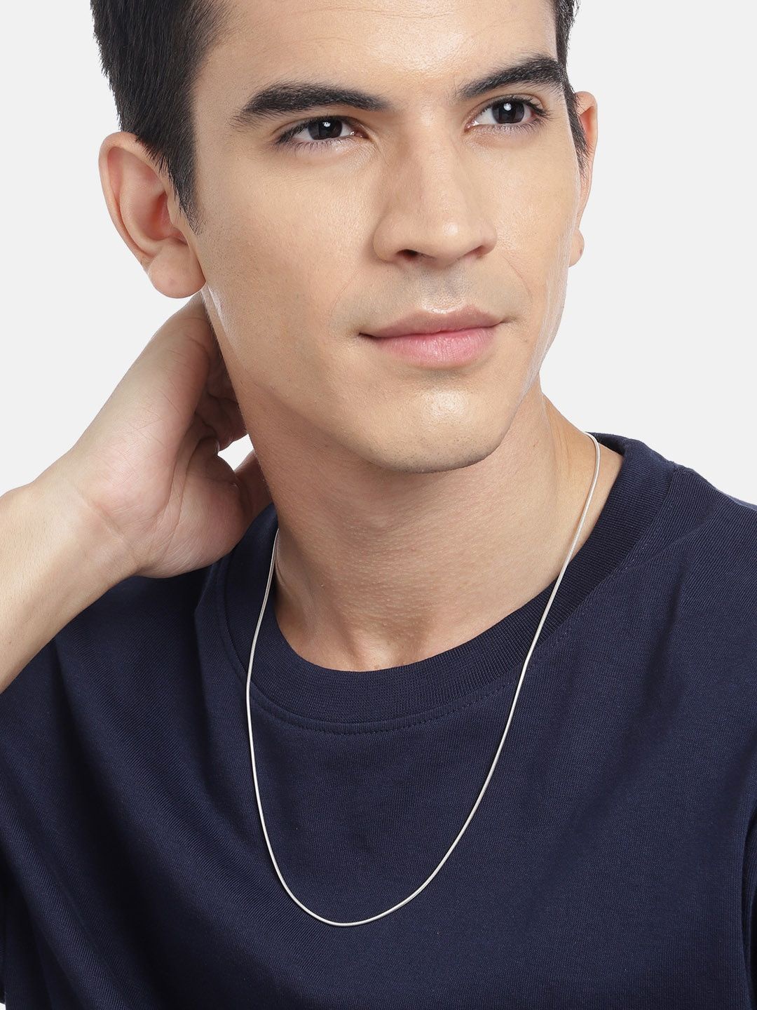 

Zavya Men 925 Sterling Silver-Plated Minimal Snake Chain