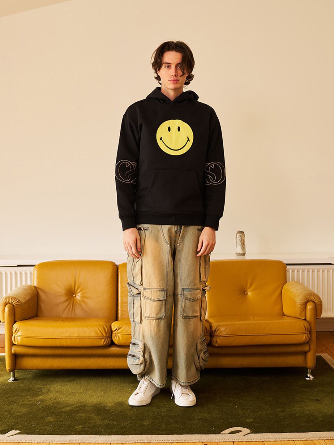 

Bonkers Corner Men Graphic Printed Hooded Pullover Sweatshirt, Black