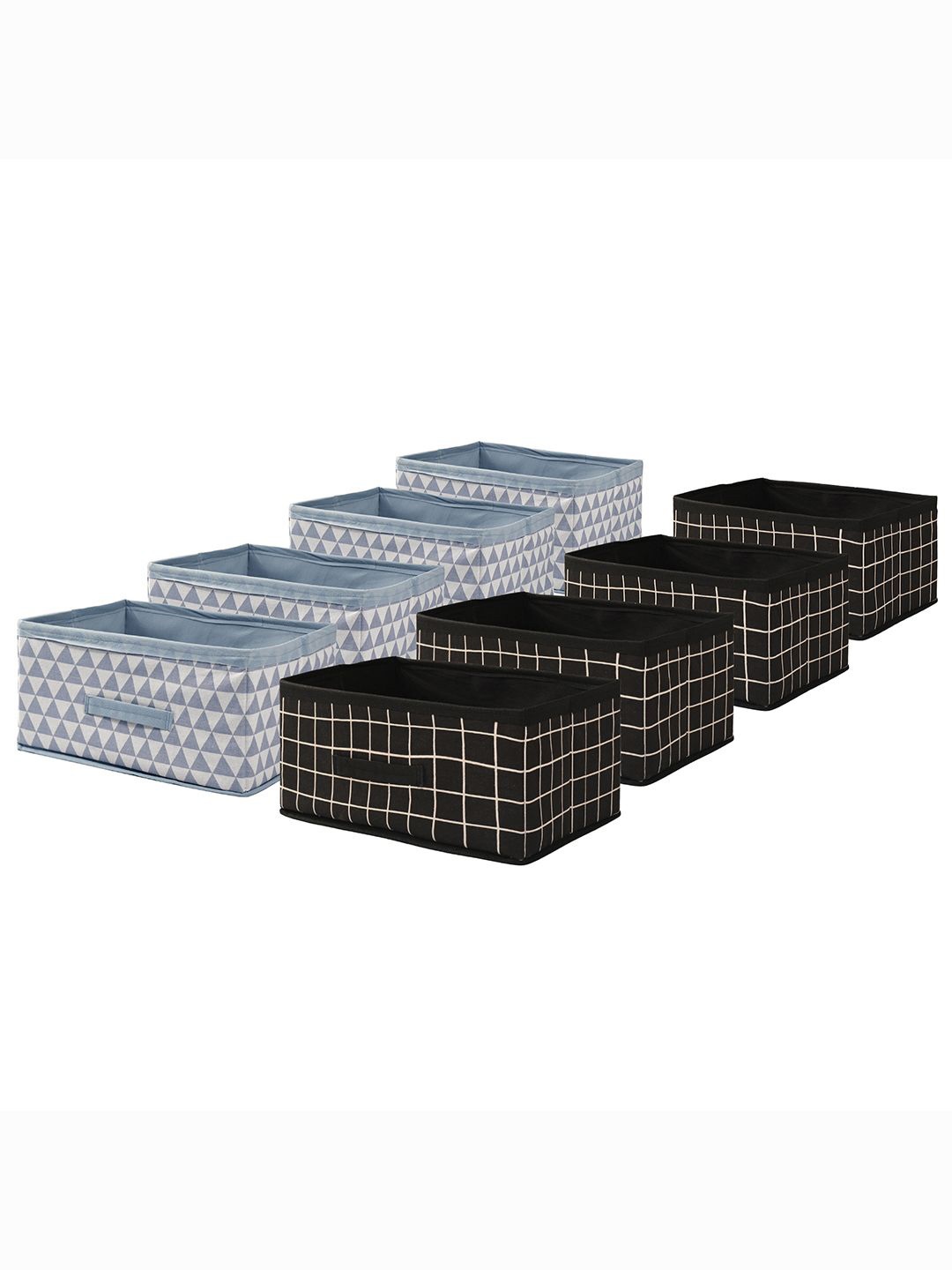 

Kuber Industries Black & Grey 8 Pieces Printed Multi-Utility Organisers