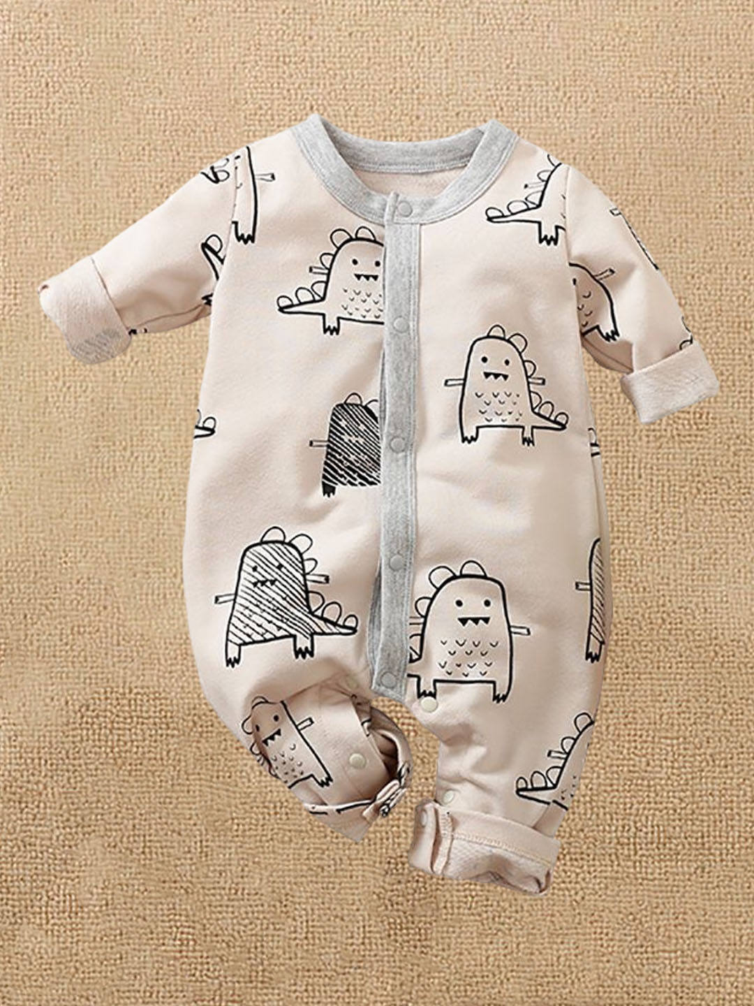 

StyleCast x Revolte Infant Girls Printed Rompers, Beige