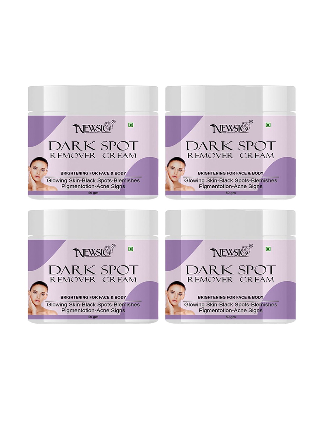 

Newsio Set Of 4 Dark Spot Remover Cream For Face & Body - 50 g Each, Yellow