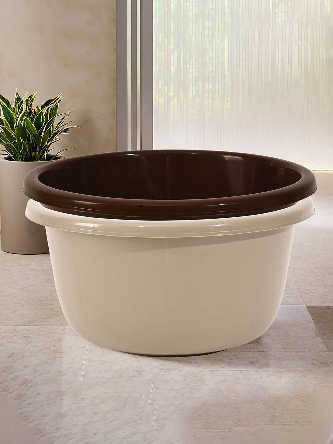 

Kuber Industries Brown & Coffee Brown 2 Pieces Bath Tubs 40 L Each
