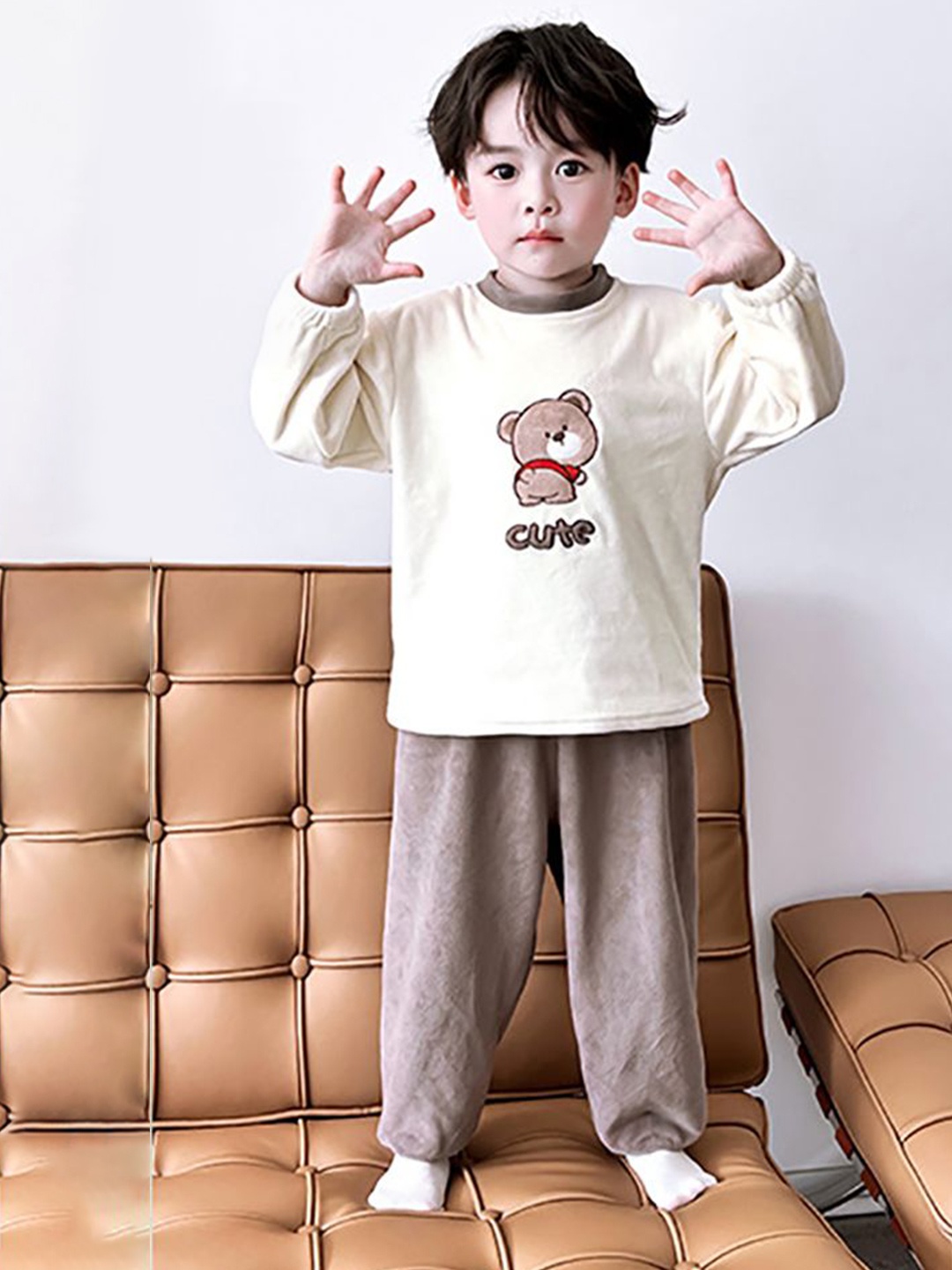 

StyleCast x Revolte Boys Printed T-shirt with Pyjamas, Brown