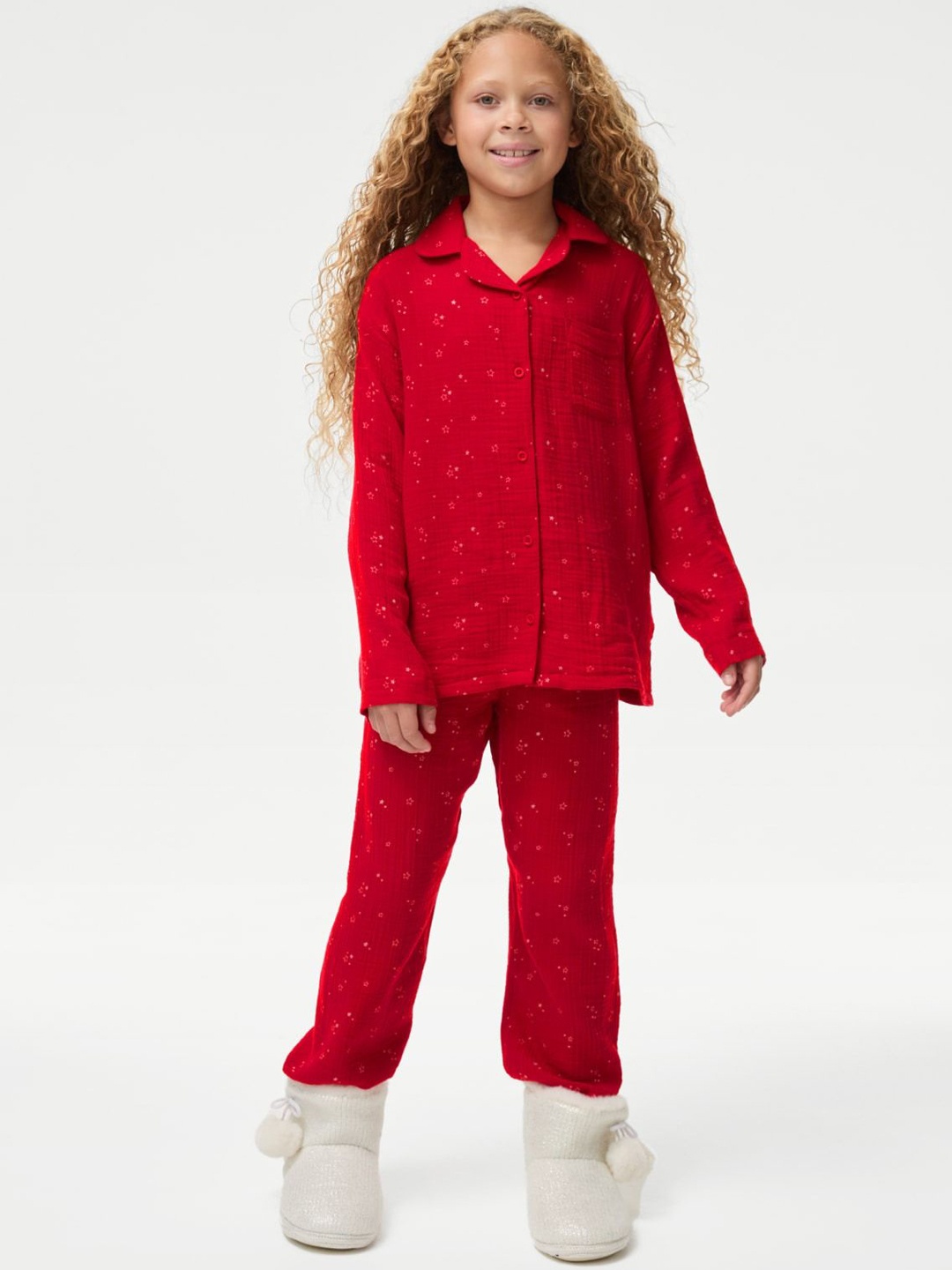

Marks & Spencer Girls Cotton Printed Clothing Set, Red