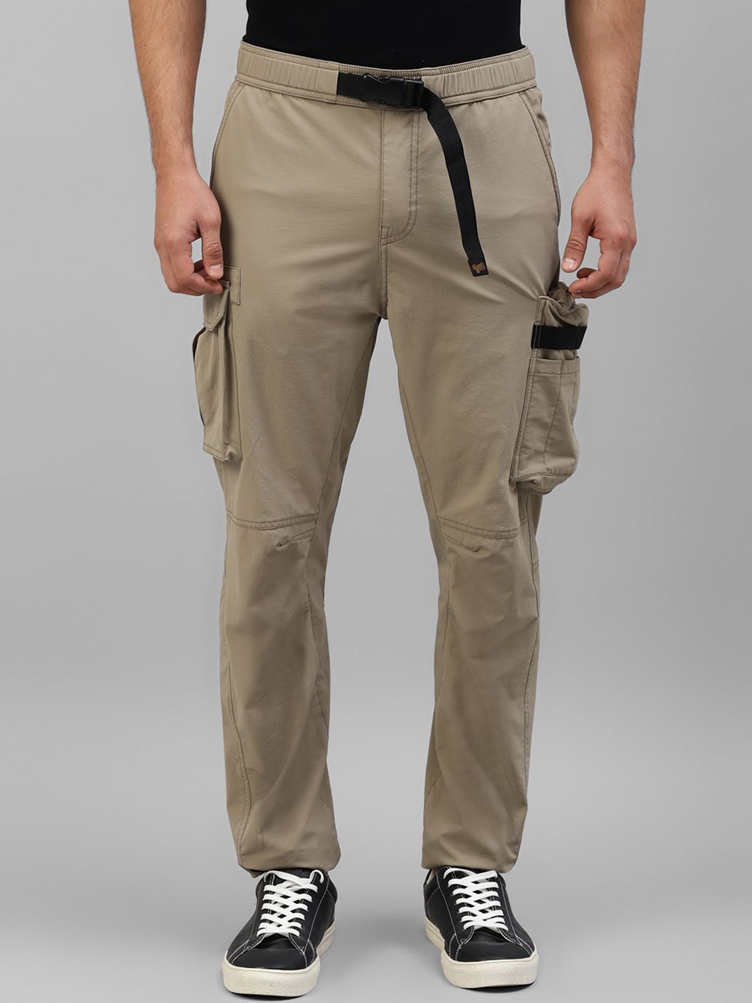 

Royal Enfield Men Cotton Trousers, Beige