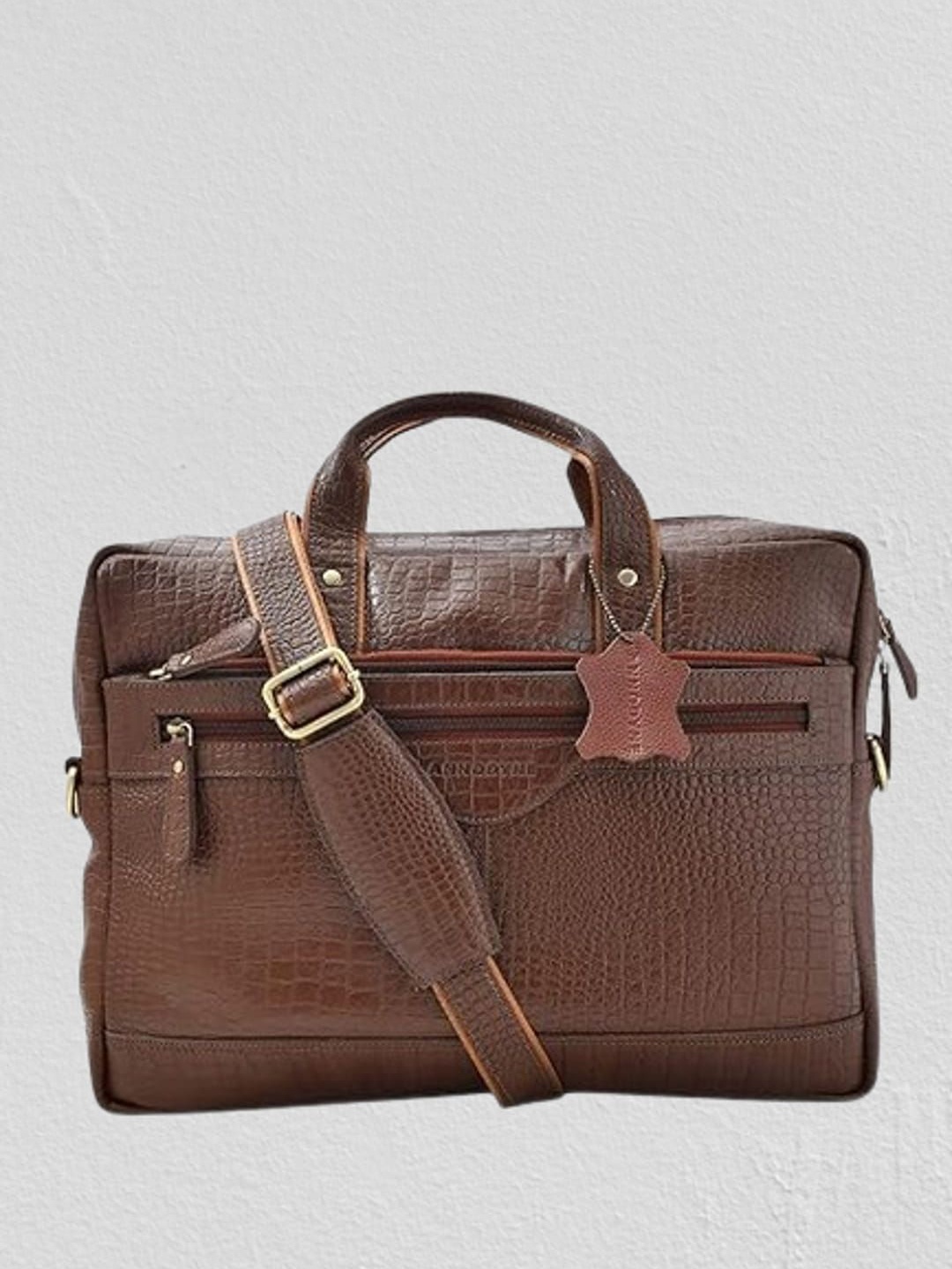 

ANNODYNE Unisex Leather Executive Formal Convertible Laptop Bag, Brown