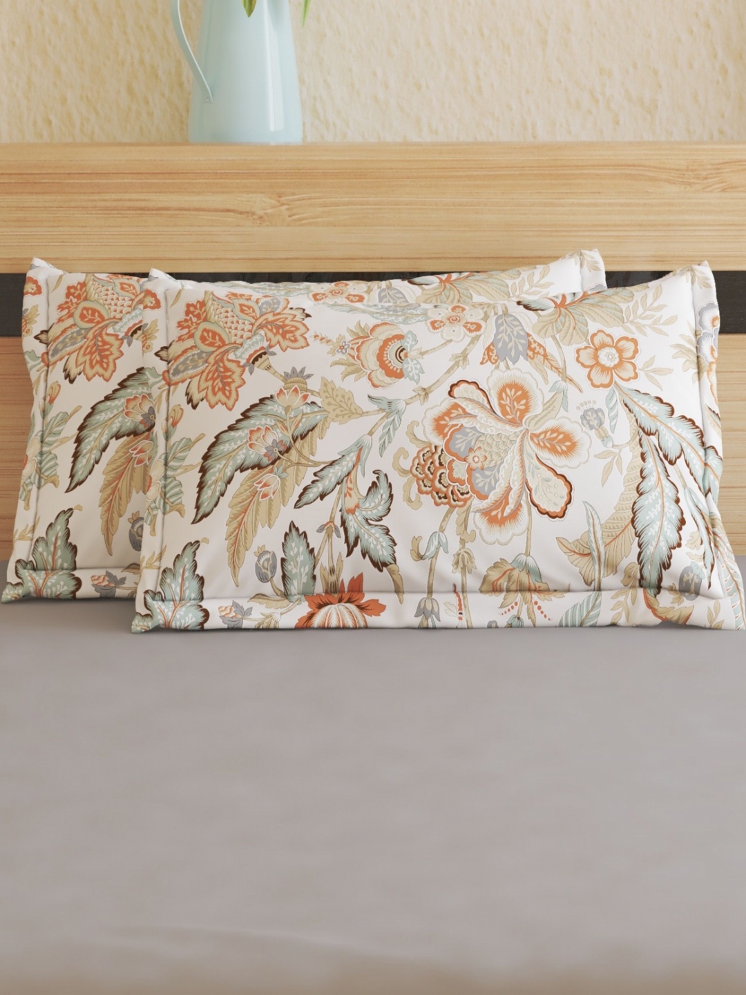 

Home Centre Oxford Jacobean Brown 2 Pcs Floral Printed Pure Cotton Rectangle Pillow Covers