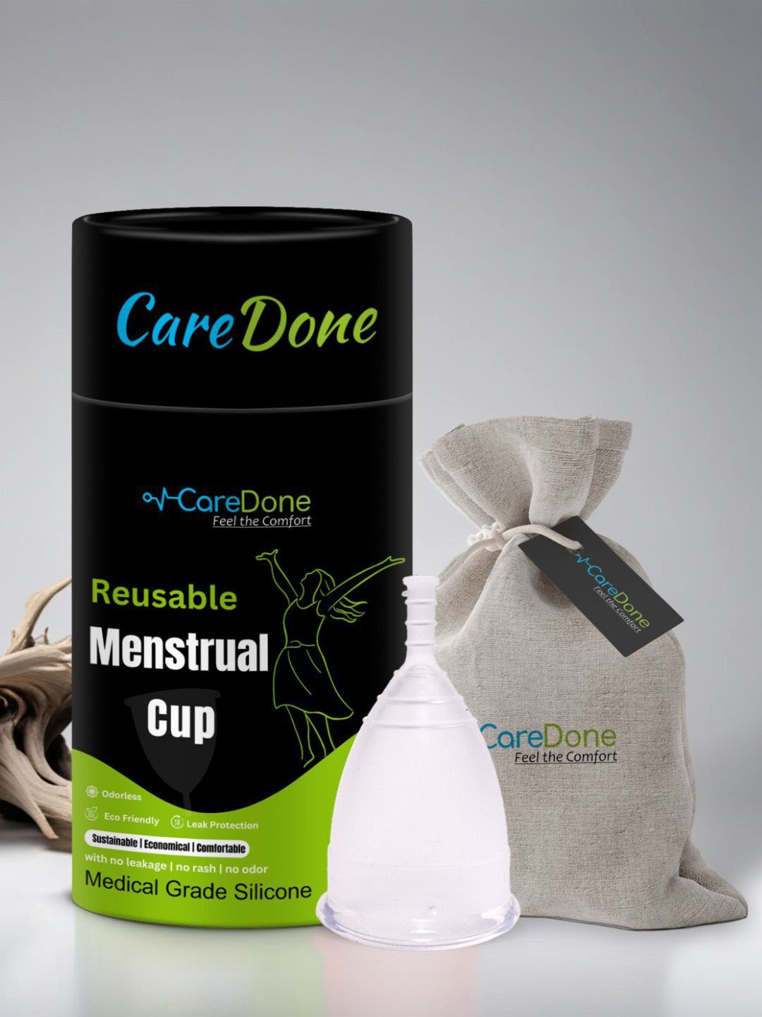 

CareDone Reusable & Leakproof Folding Menstrual Cup - S, Black