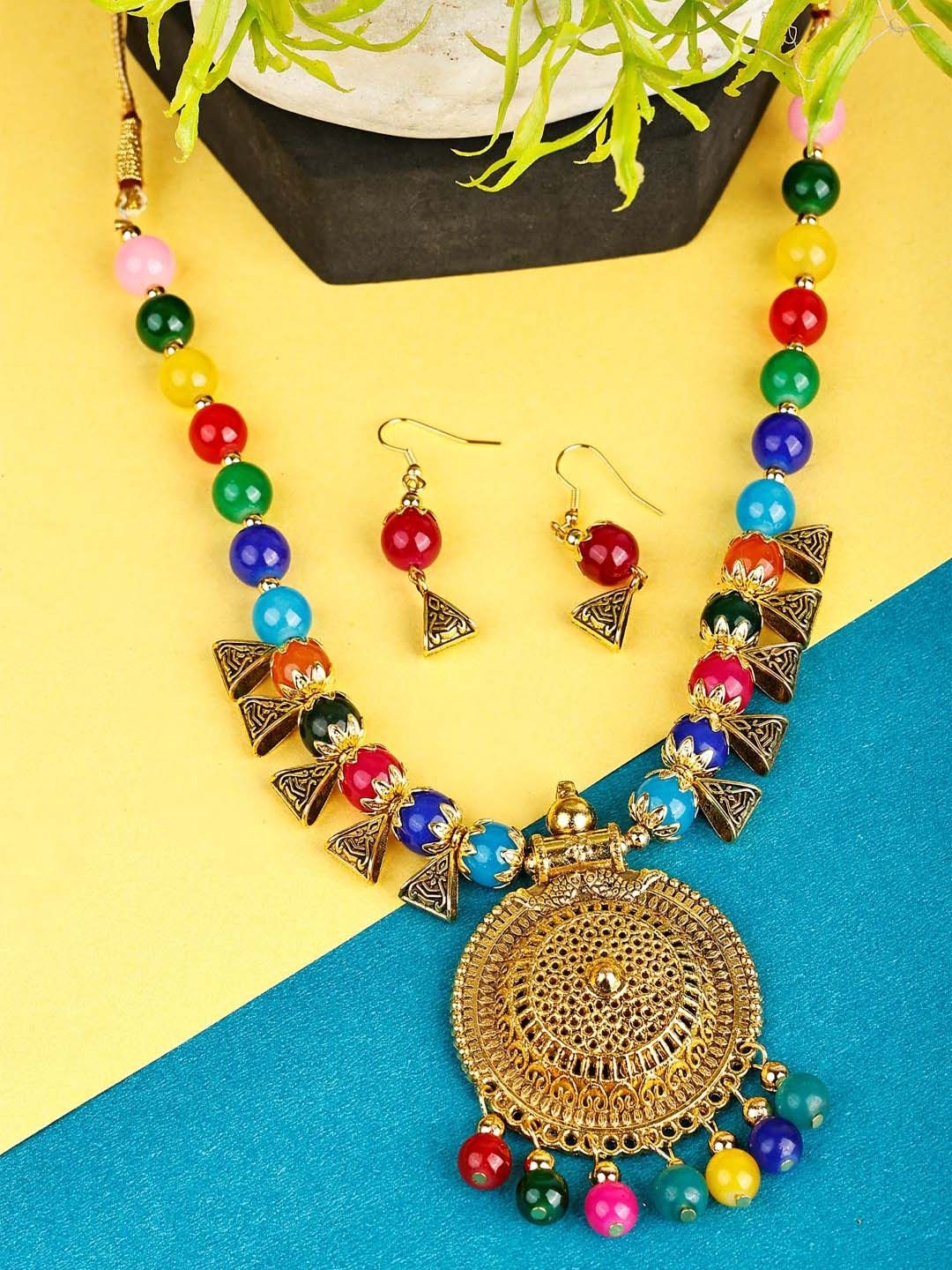 

SUNHARI Beaded Jewellery Set, Gold
