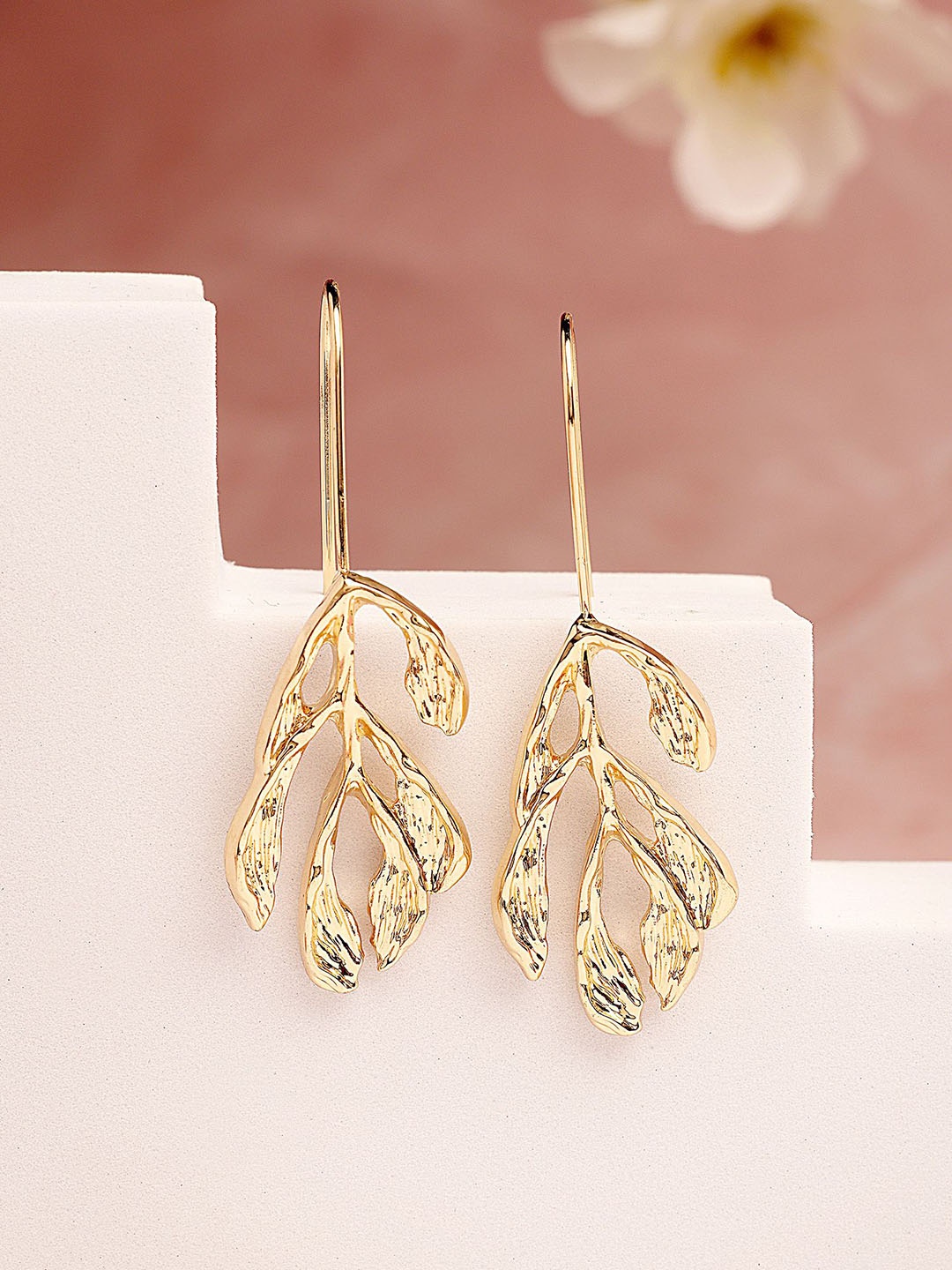 

Bohey by KARATCART Gold-Plated Contemporary Drop Earrings