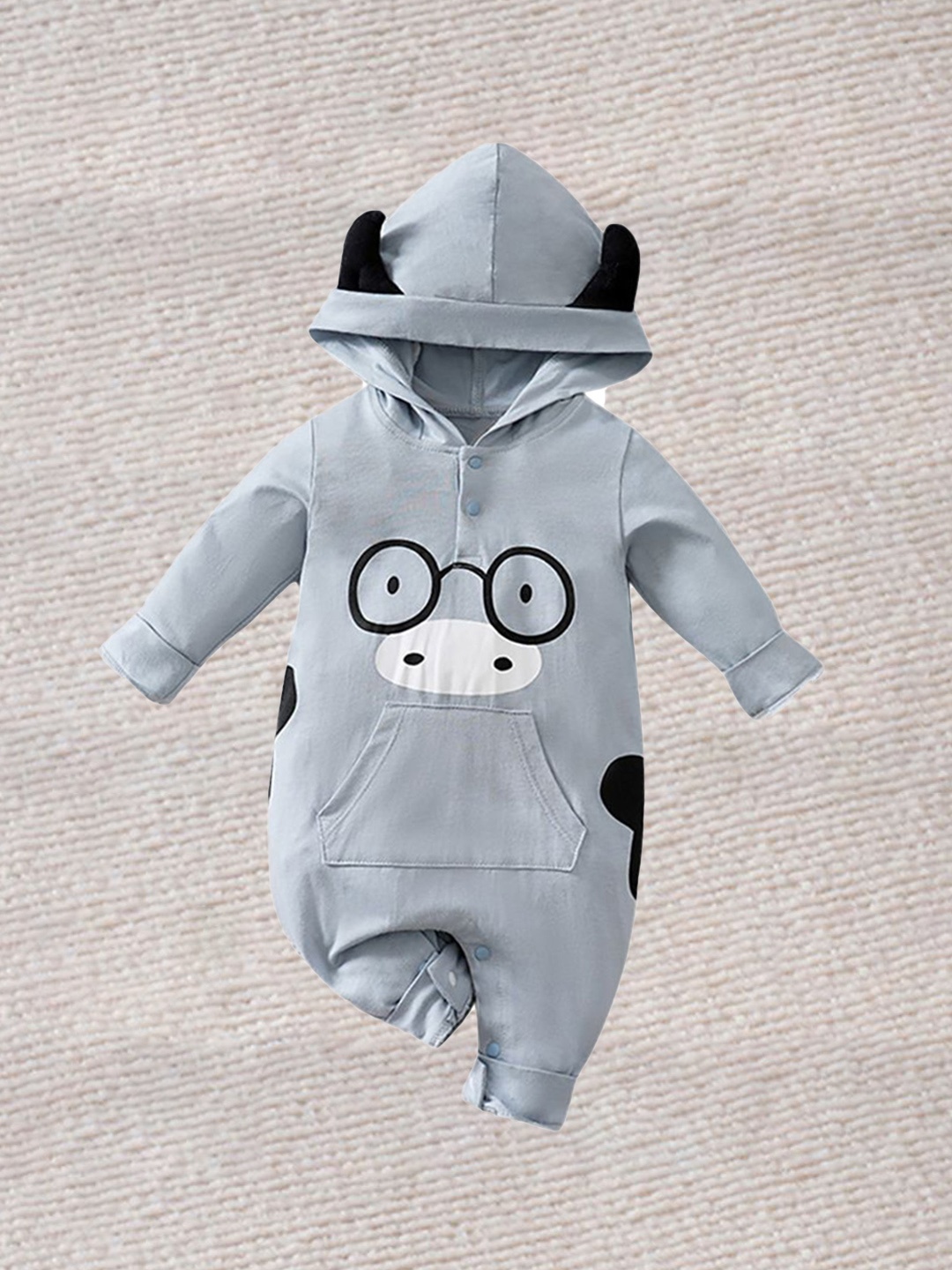 

StyleCast x Revolte Boys Printed Cotton Rompers, Grey