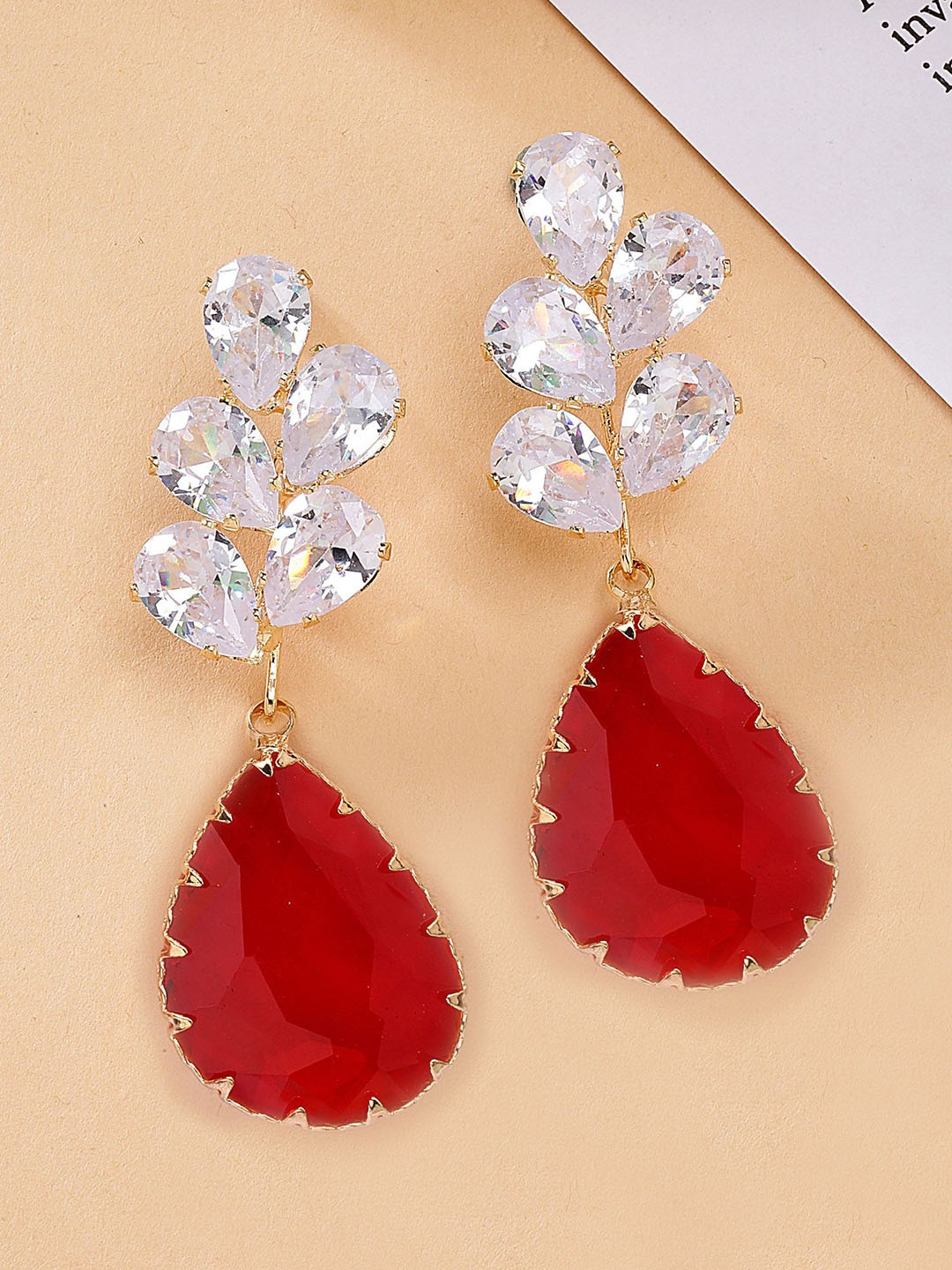 

Bohey by KARATCART Contemporary Studs Earrings, Red