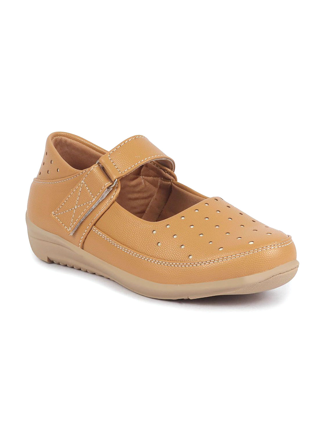 

FAUSTO Men Round Toe Buckles Flatforms, Beige
