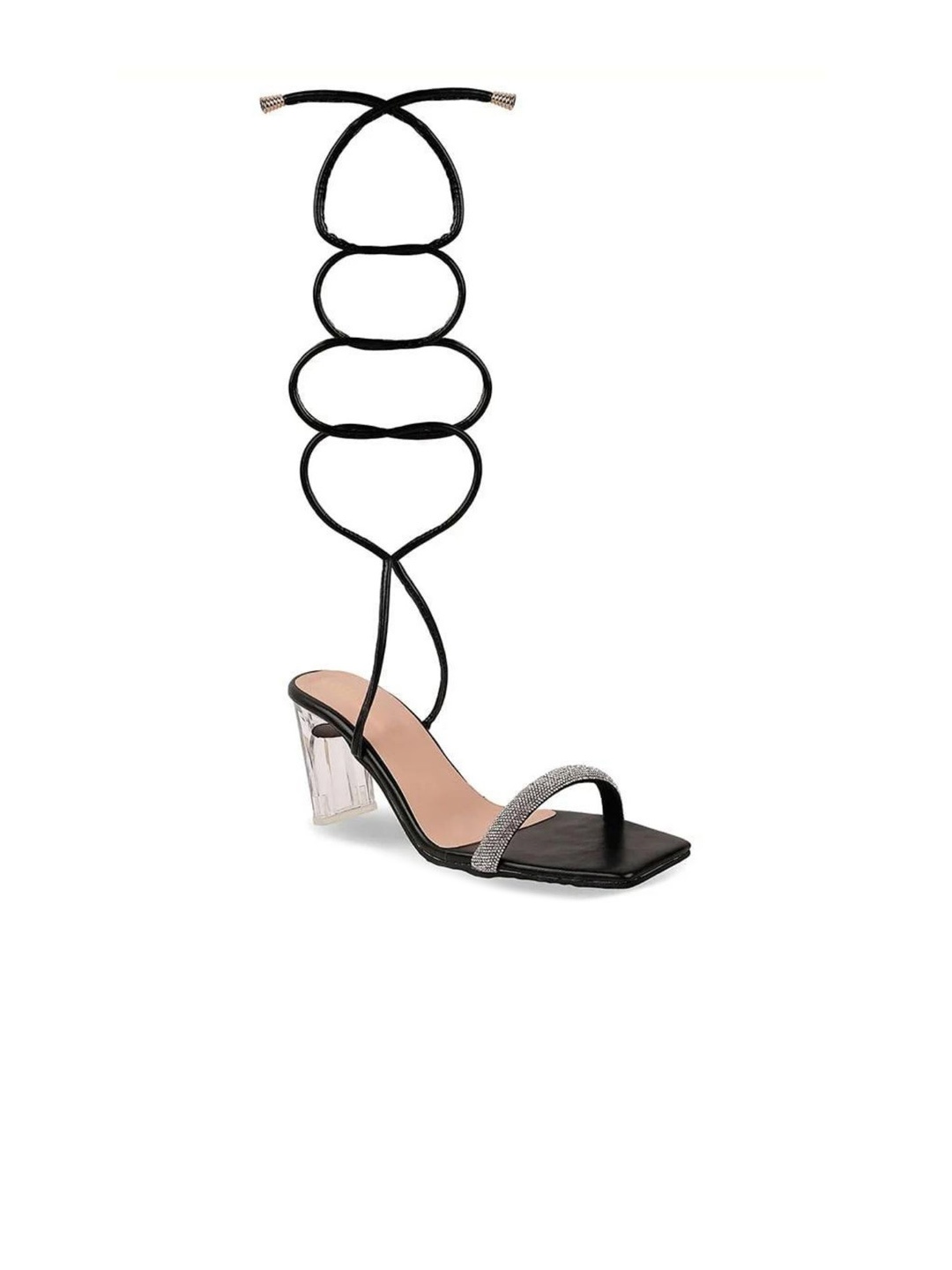 

STYLZINDIA Women Embellished Block Heel Sandals, Black