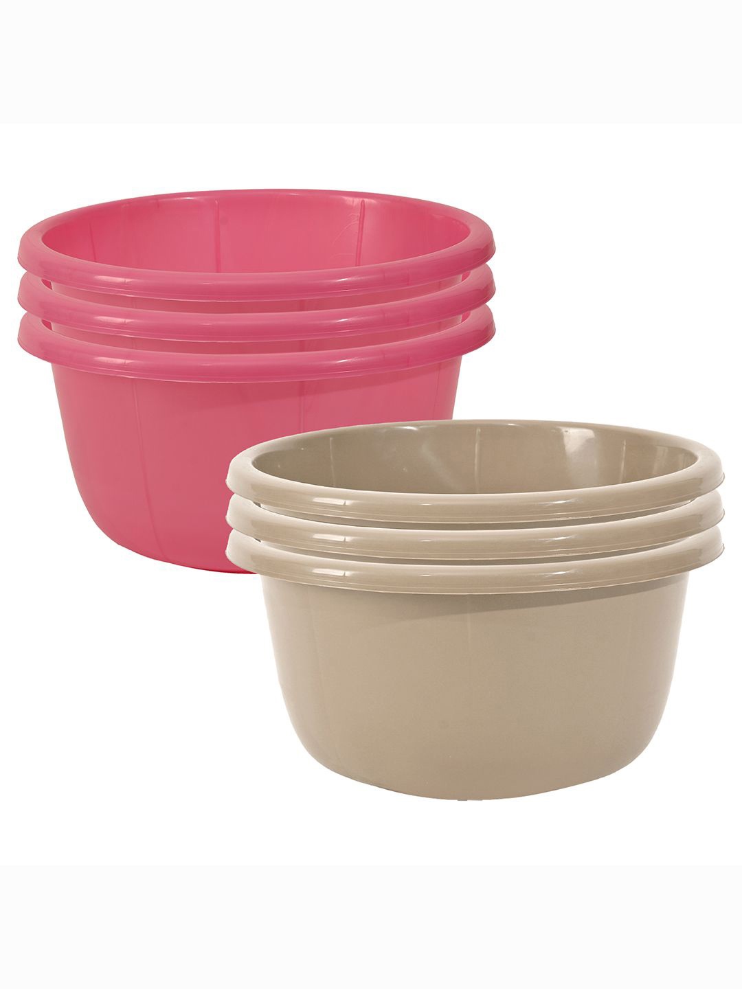 

Kuber Industries Pink & Grey 6 Pieces Classic Matte Bath Tub