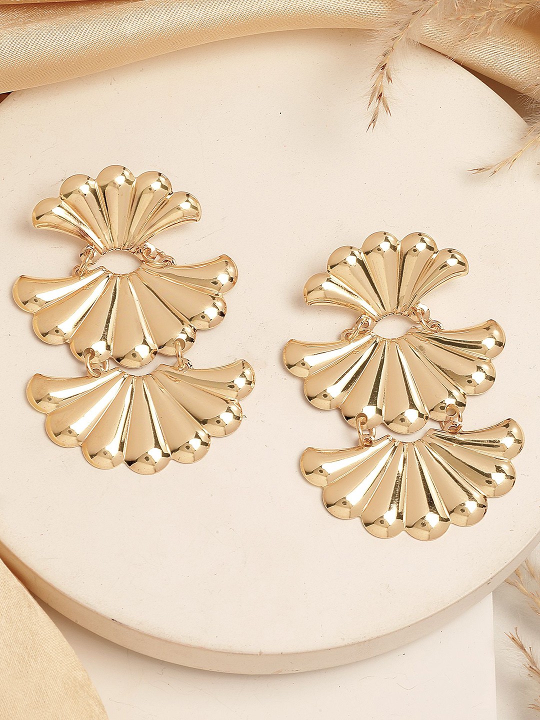 

Bohey by KARATCART Gold Plated Contemporary Drop Earrings