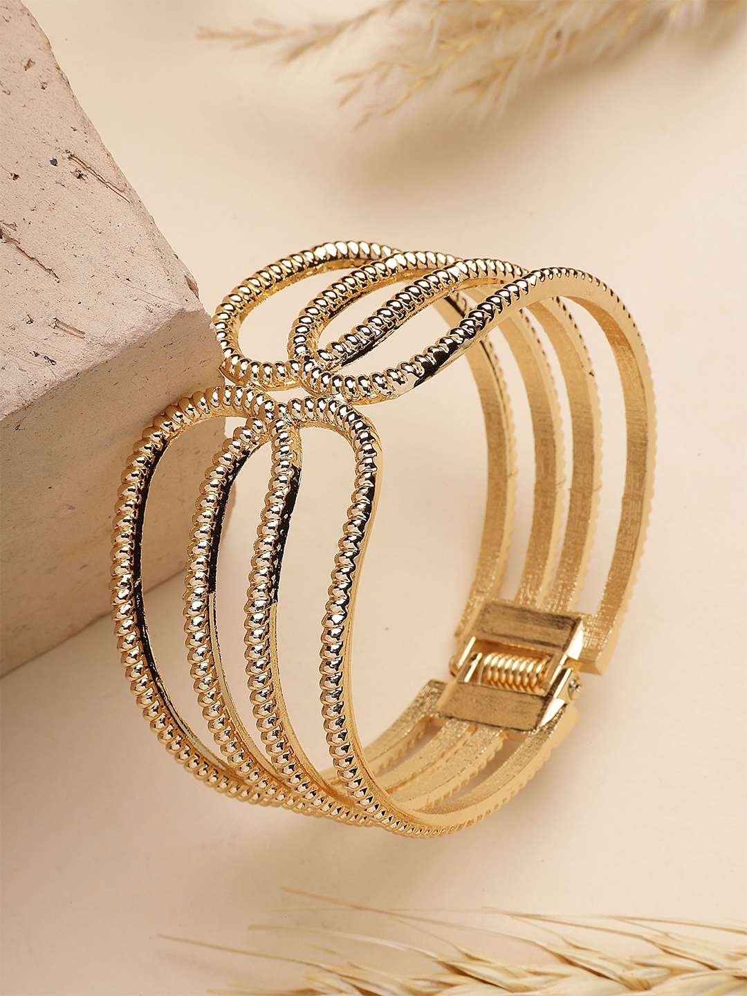 

Bohey by KARATCART Gold-Plated Stainless Steel Cuff Bracelet