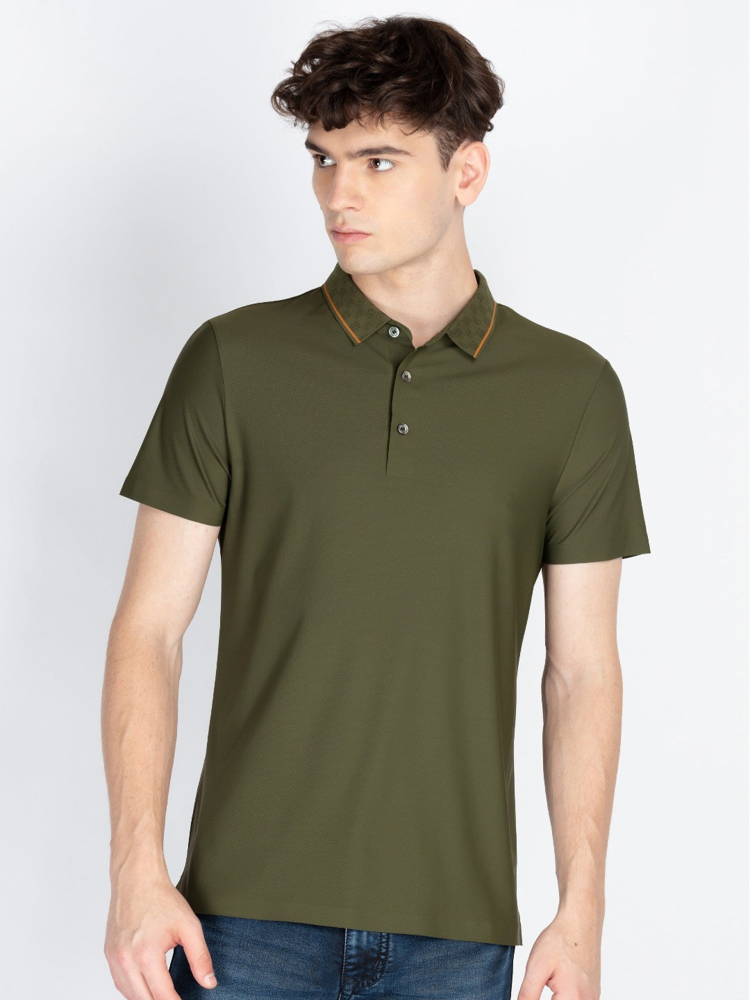 

Status Quo Men Polo Collar Pockets T-shirt, Olive