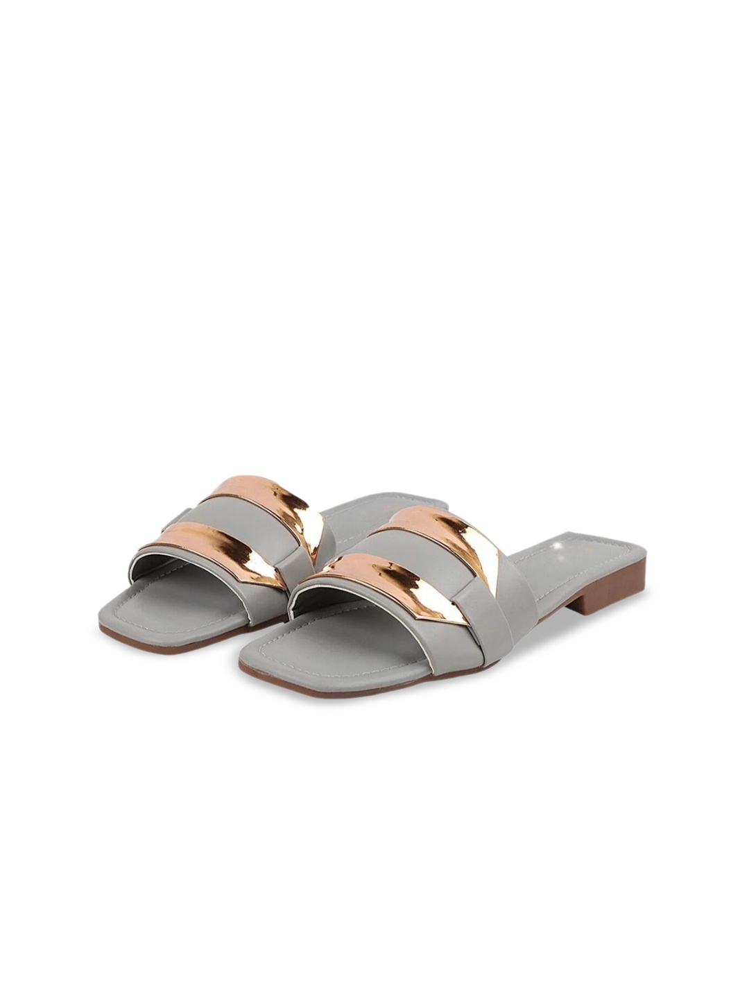 

STYLZINDIA Women Synthetic Open Toe Flats, Grey