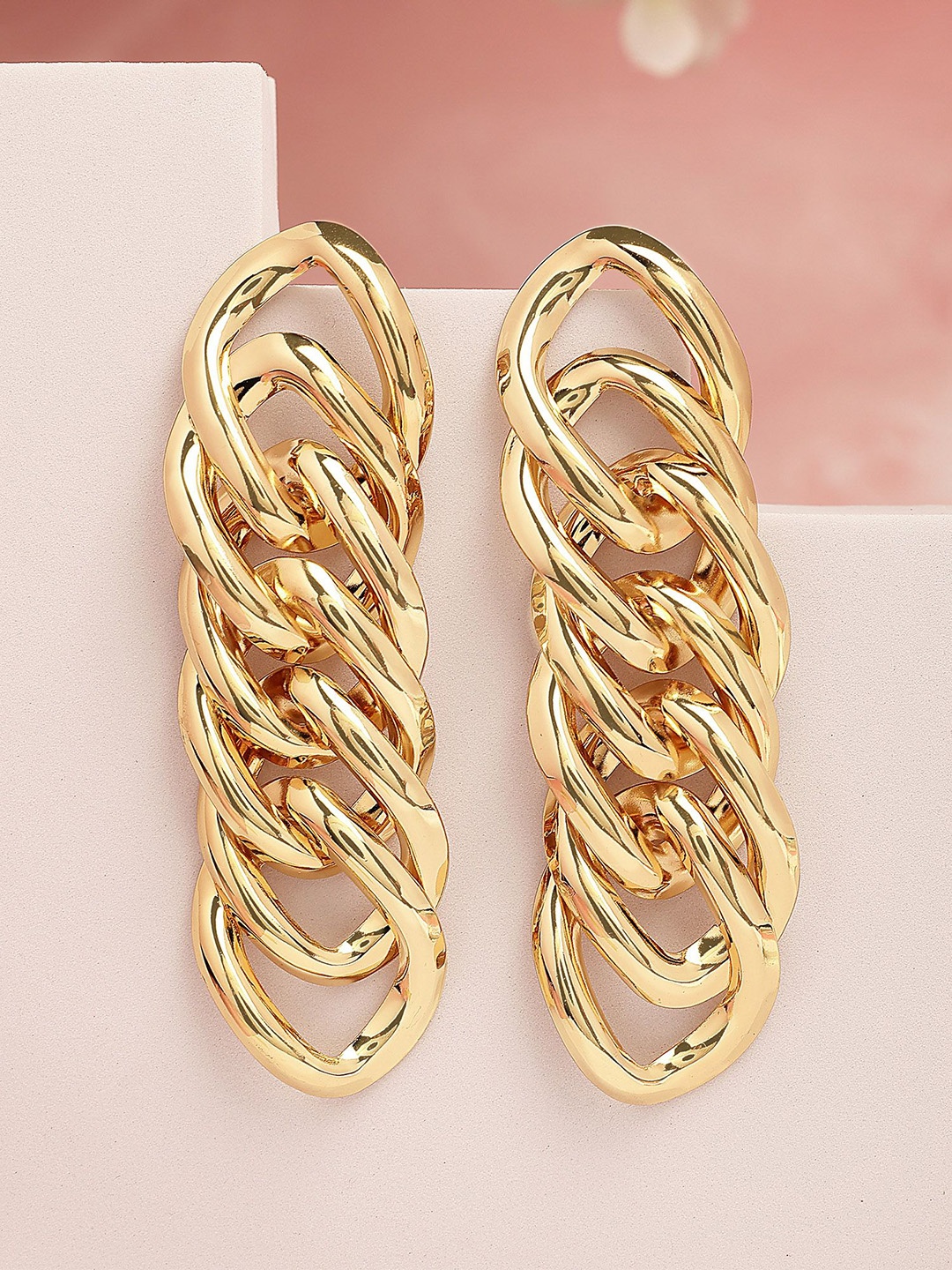 

Bohey by KARATCART Contemporary Drop Earrings, Gold