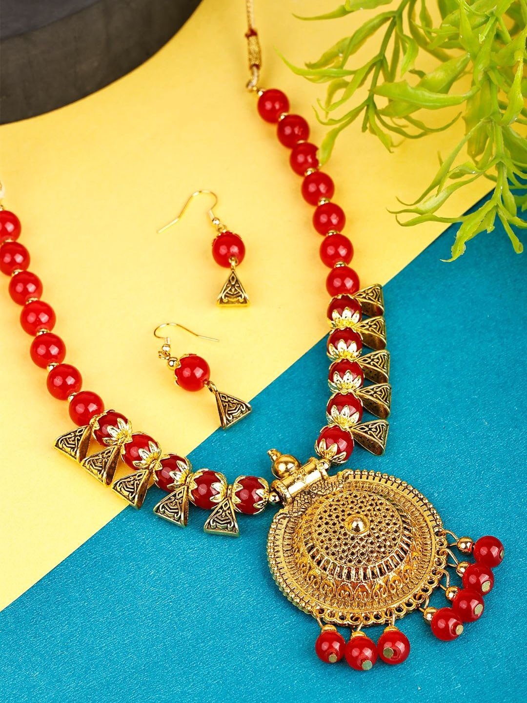 

SUNHARI Beaded Jewellery Set, Gold