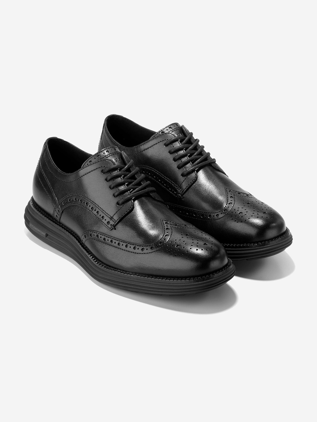 

Cole Haan Men Leather Round Toe Oxfords Shoes, Black