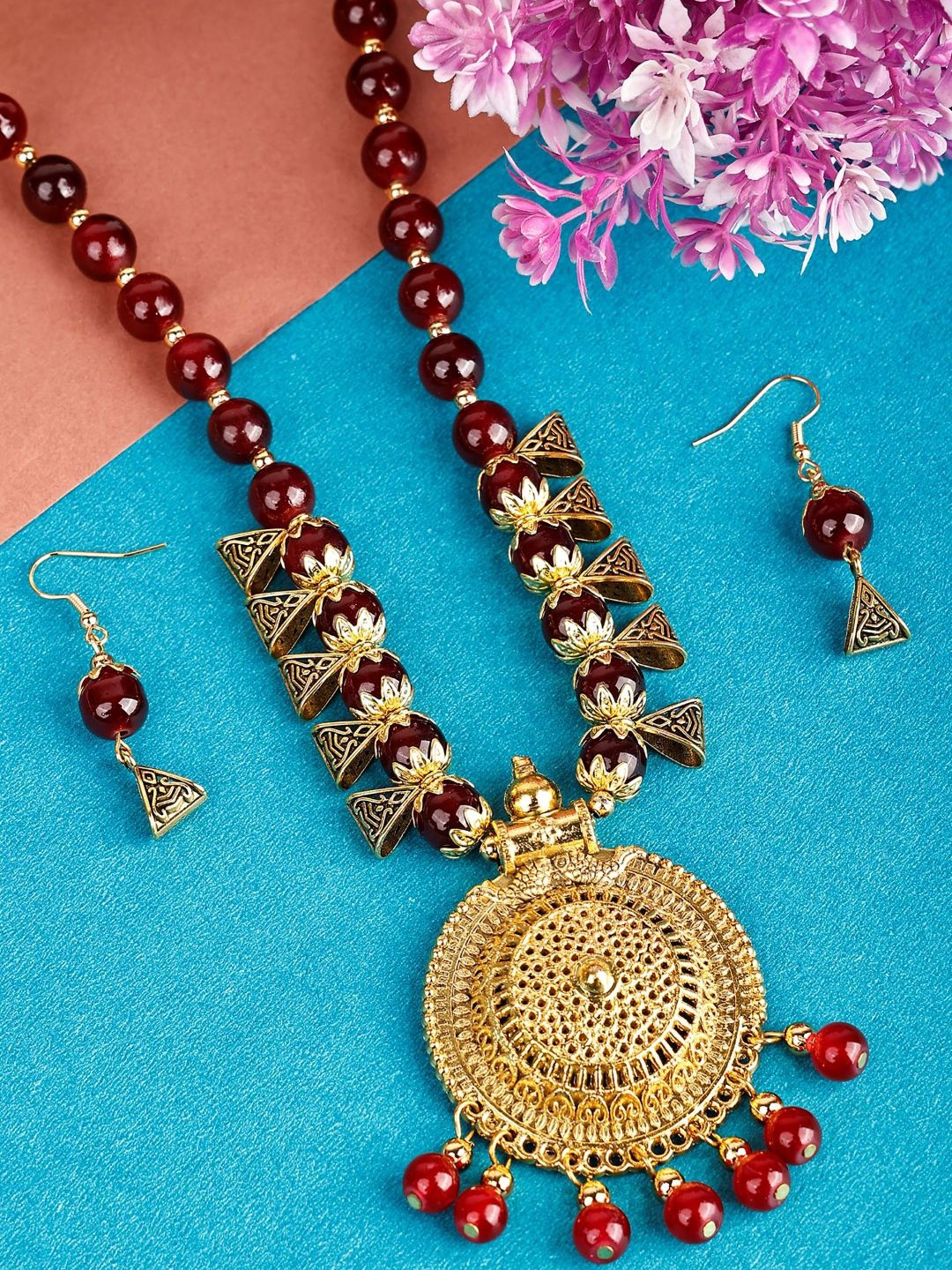 

SUNHARI Beaded Jewellery Set, Gold