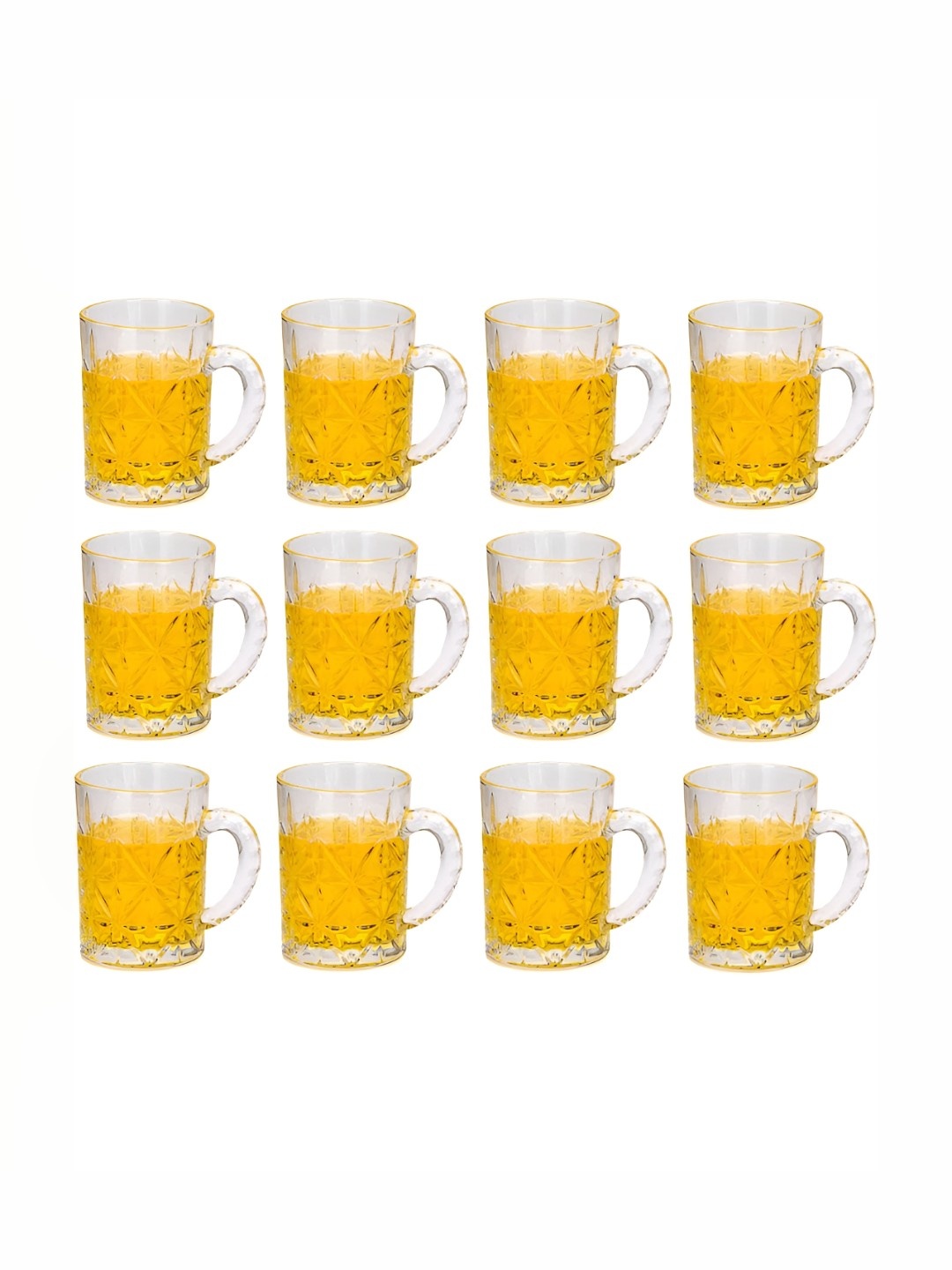 

1ST TIME Transparent 12 Pieces Textured Beer Glass-450ML Each