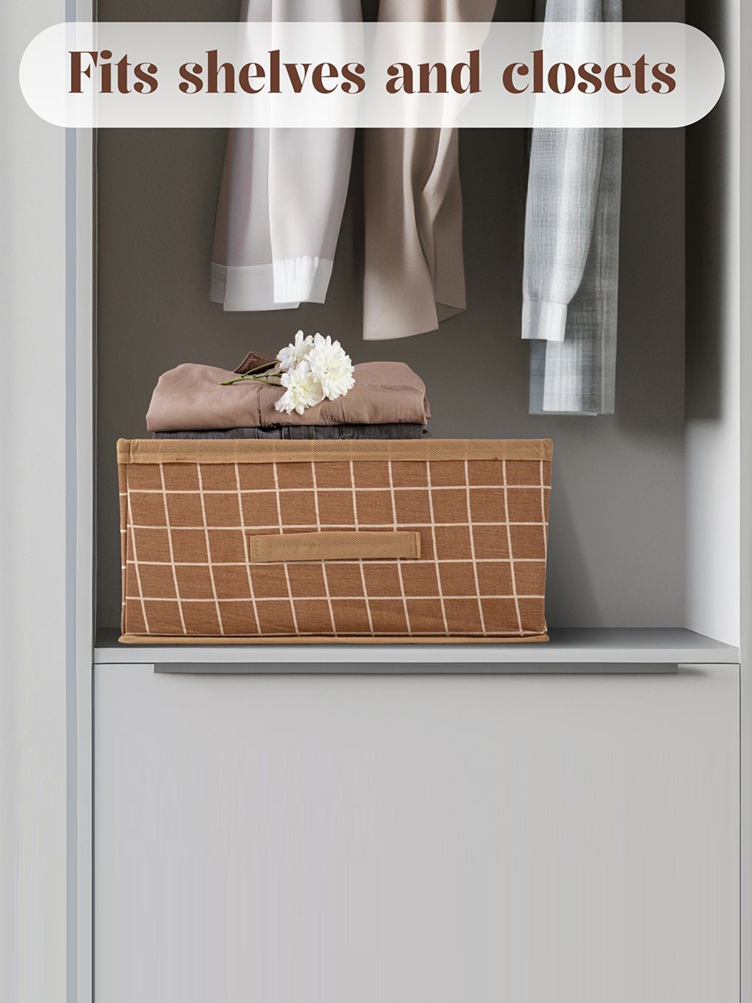 

Kuber Industries Beige 2 Pieces Printed Multi-Utility Organisers