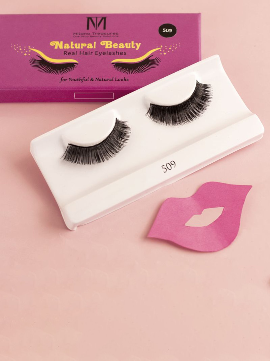 

Milano Treasures Natural Beauty EyePop Real Hair Waterproof Eye Lashes- 509, Black