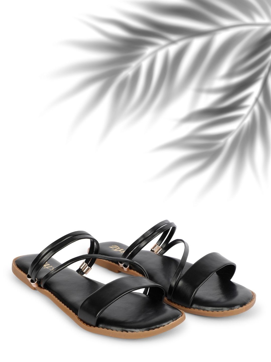 

STYLZINDIA Women Open Toe Flats, Black