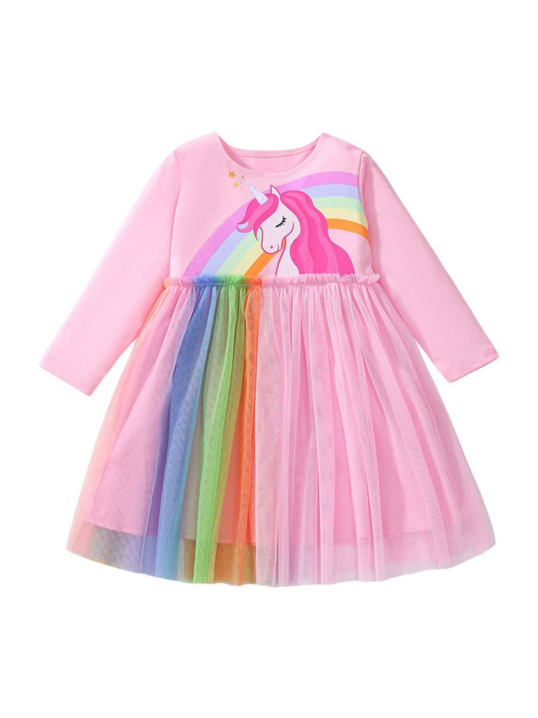 

StyleCast x Revolte Girls Cotton Printed Fit and Flare Dress, Pink