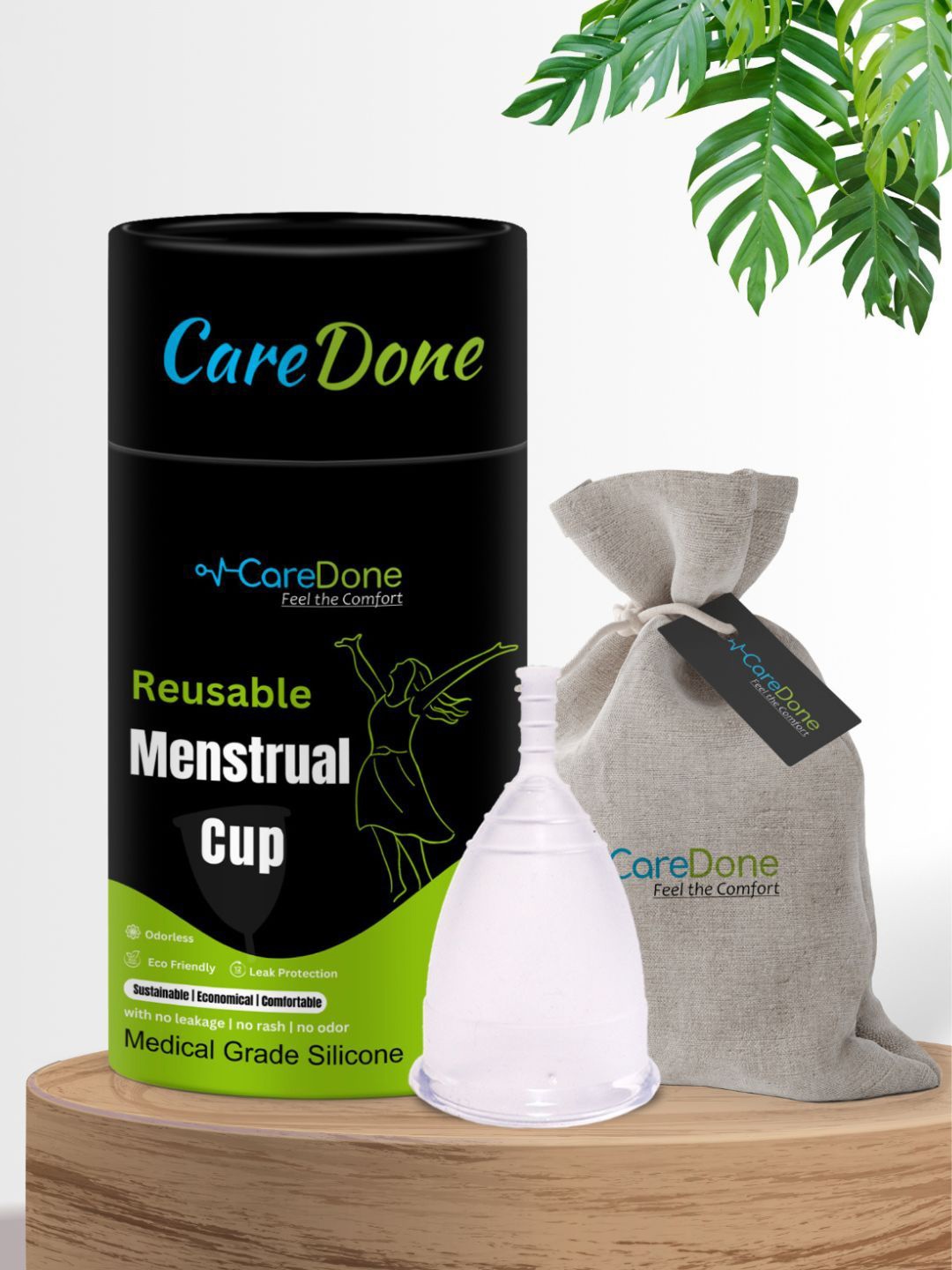 

CareDone Reusable & Leakproof Menstrual Cup - S, Black