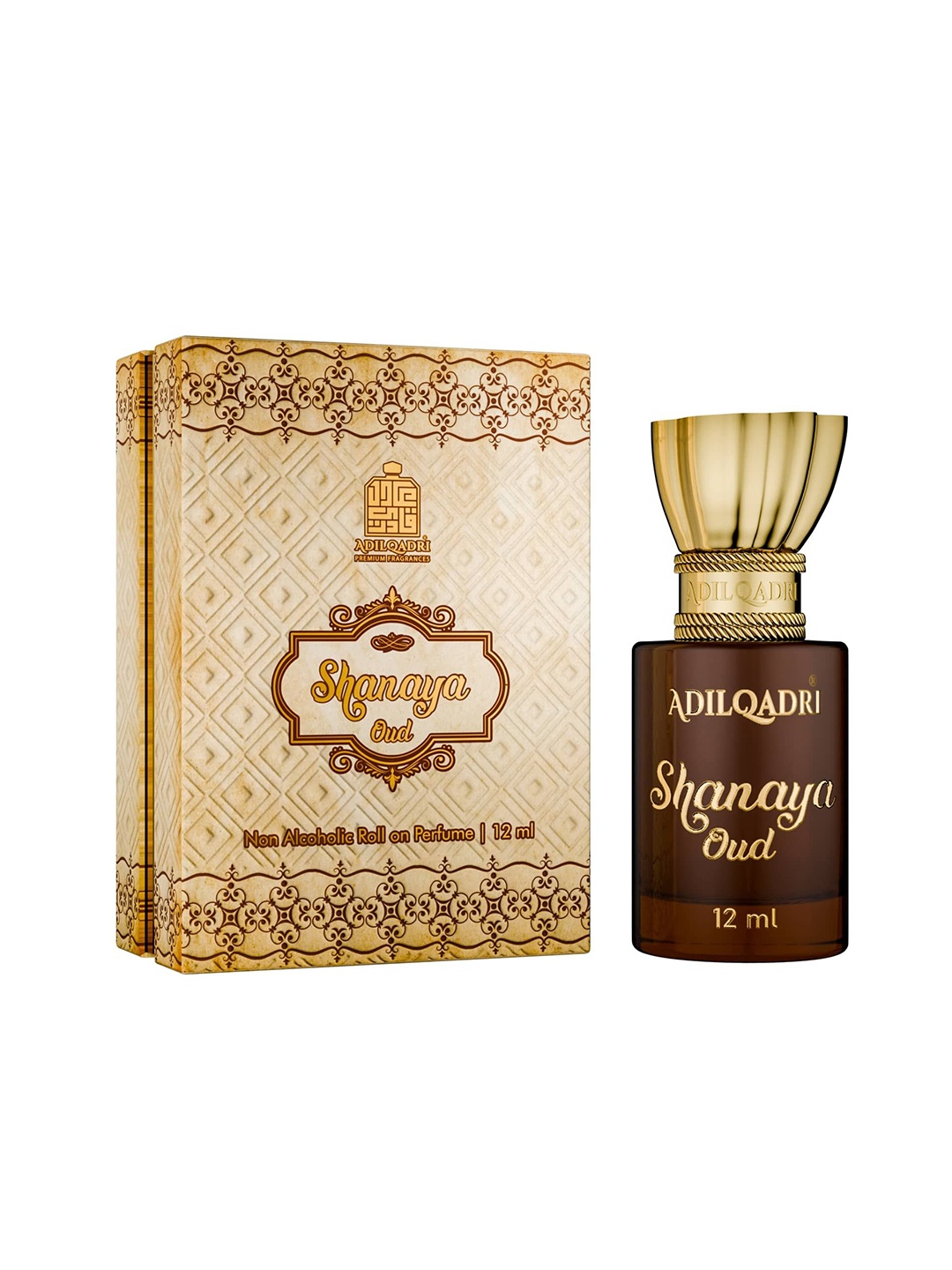 

ADILQADRI Men Shanaya Oud Long Lasting Non Alcoholic Roll-On Attar- 12 ml, Maroon