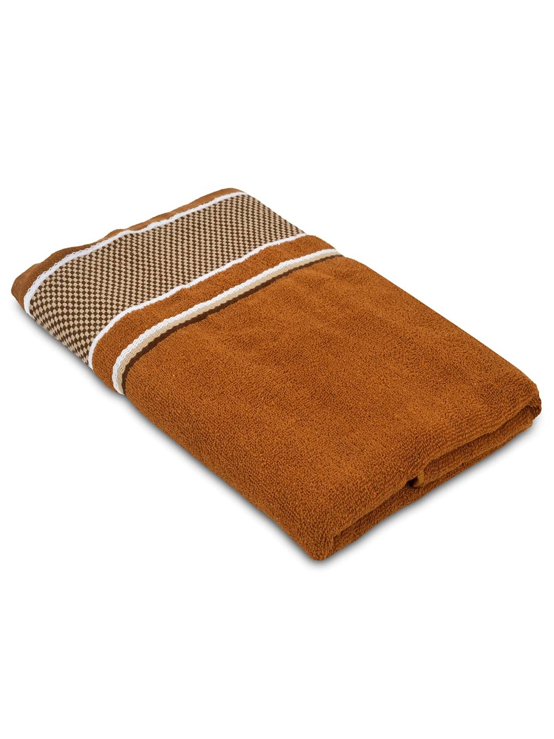 

Kuber Industries Brown Self Design 400 GSM Cotton Bath Towel
