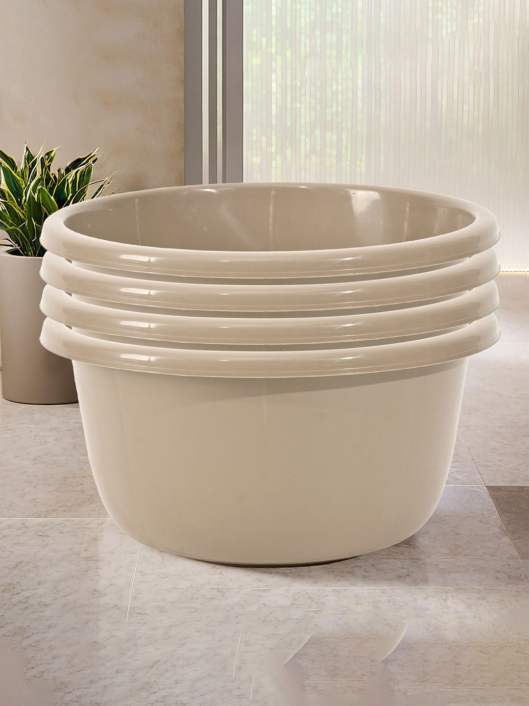 

Kuber Industries Coffee Brown 4 Piece Bath Tubs 40 L Each