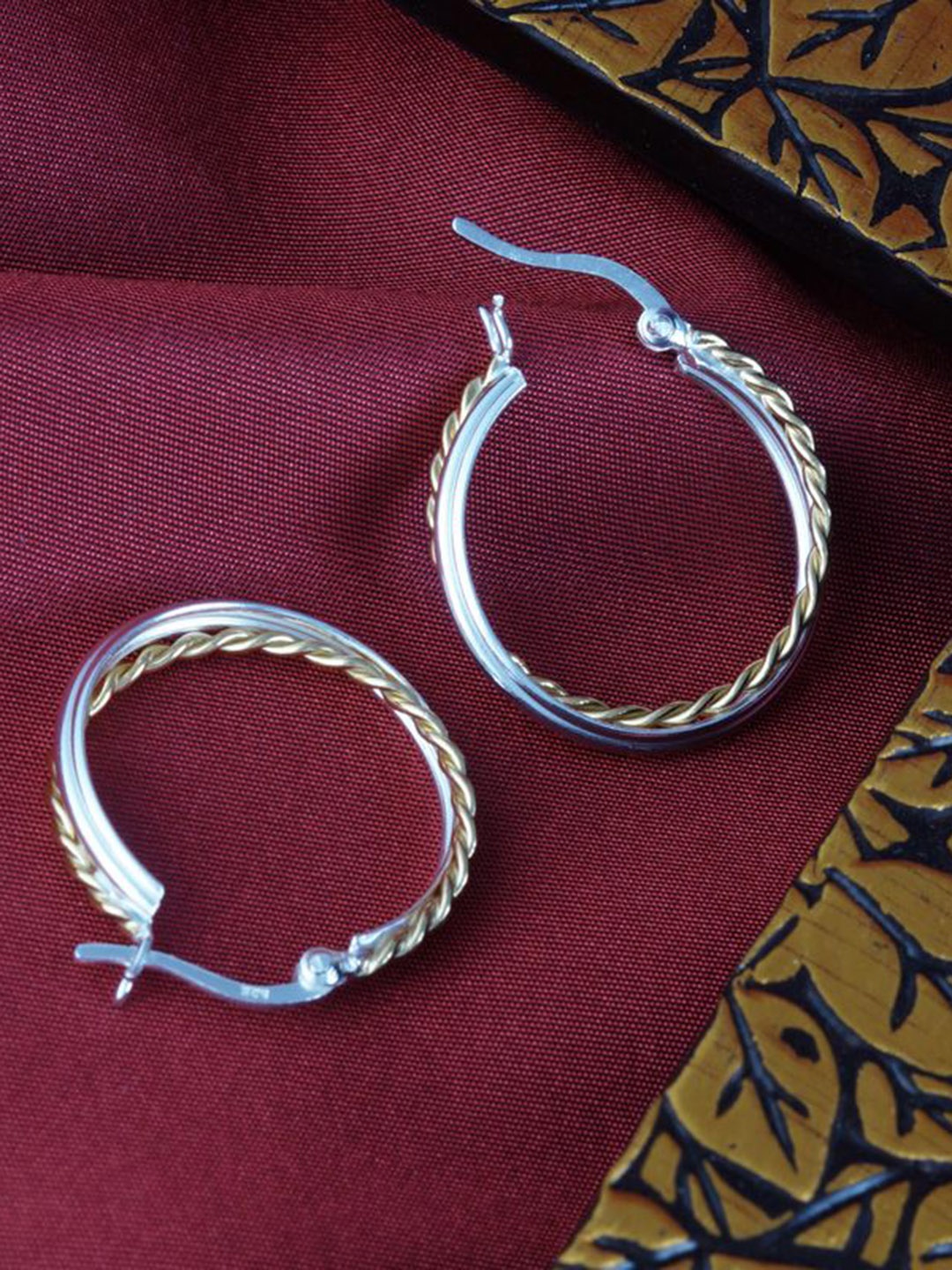 

Tuanz Silver Jewelry 925 Sterling Silver Rhodium-Plated Classic Hoop Earrings