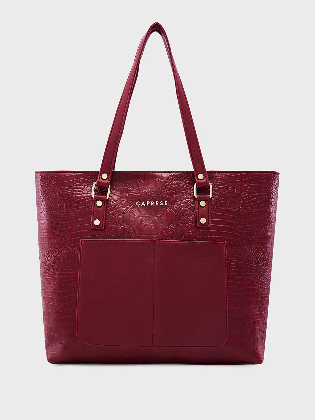 

Caprese Textured Structured Laptop Shoulder Bag, Maroon