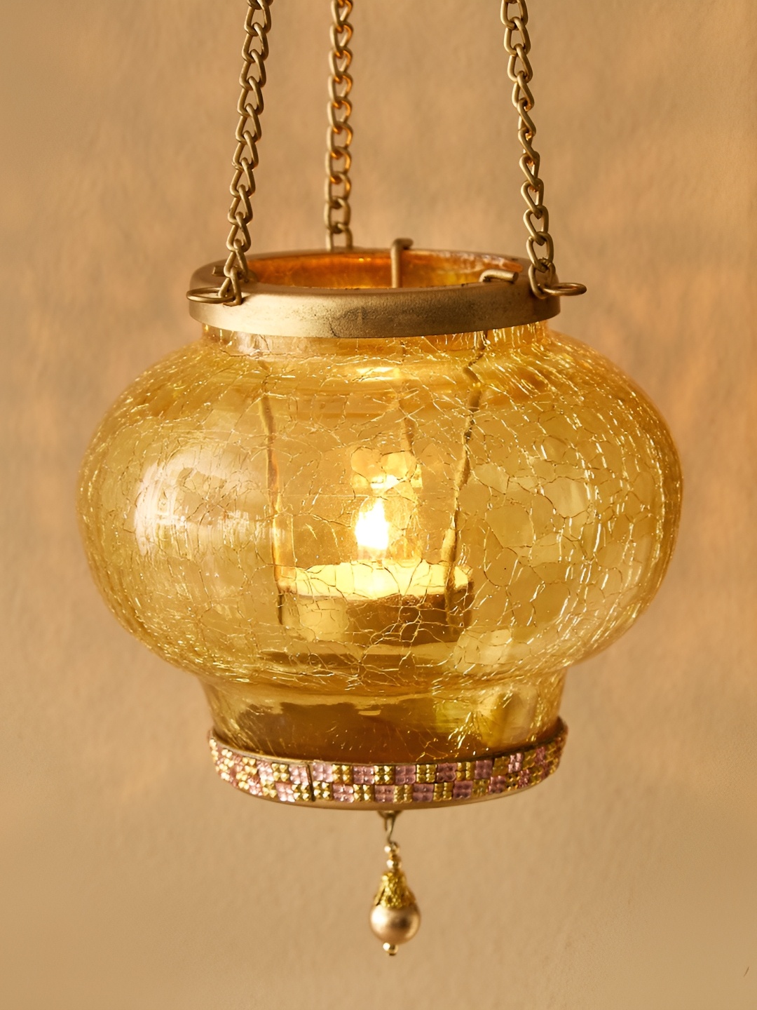 

Home Centre Bleam Alrik Yellow Hanging T-Light Candle Holder