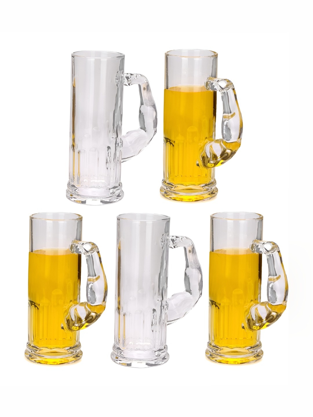 

1ST TIME Unisex Transparent 5 Pieces Beer Glass 600 ml