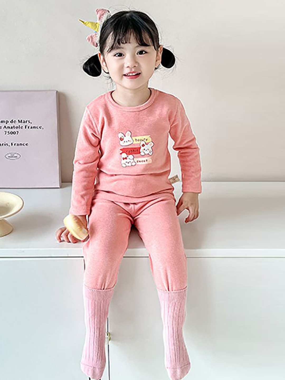 

StyleCast x Revolte Girls Printed T-shirt with Trouser, Pink