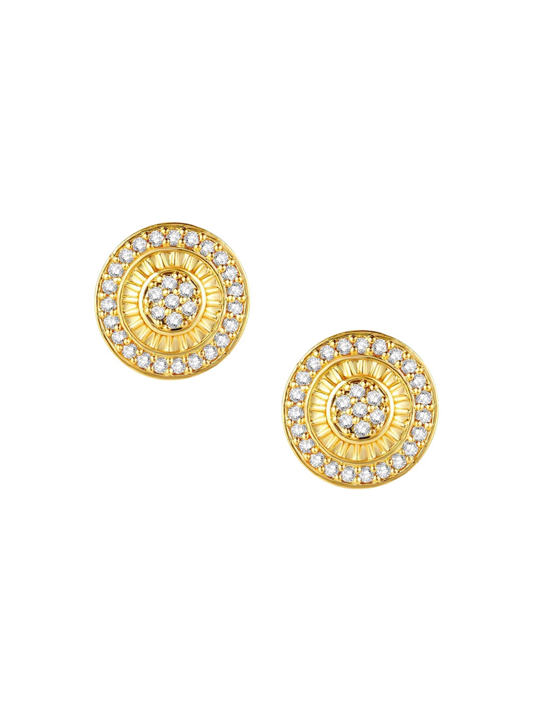 

Peora Gold-Plated Contemporary CZ Studs, White