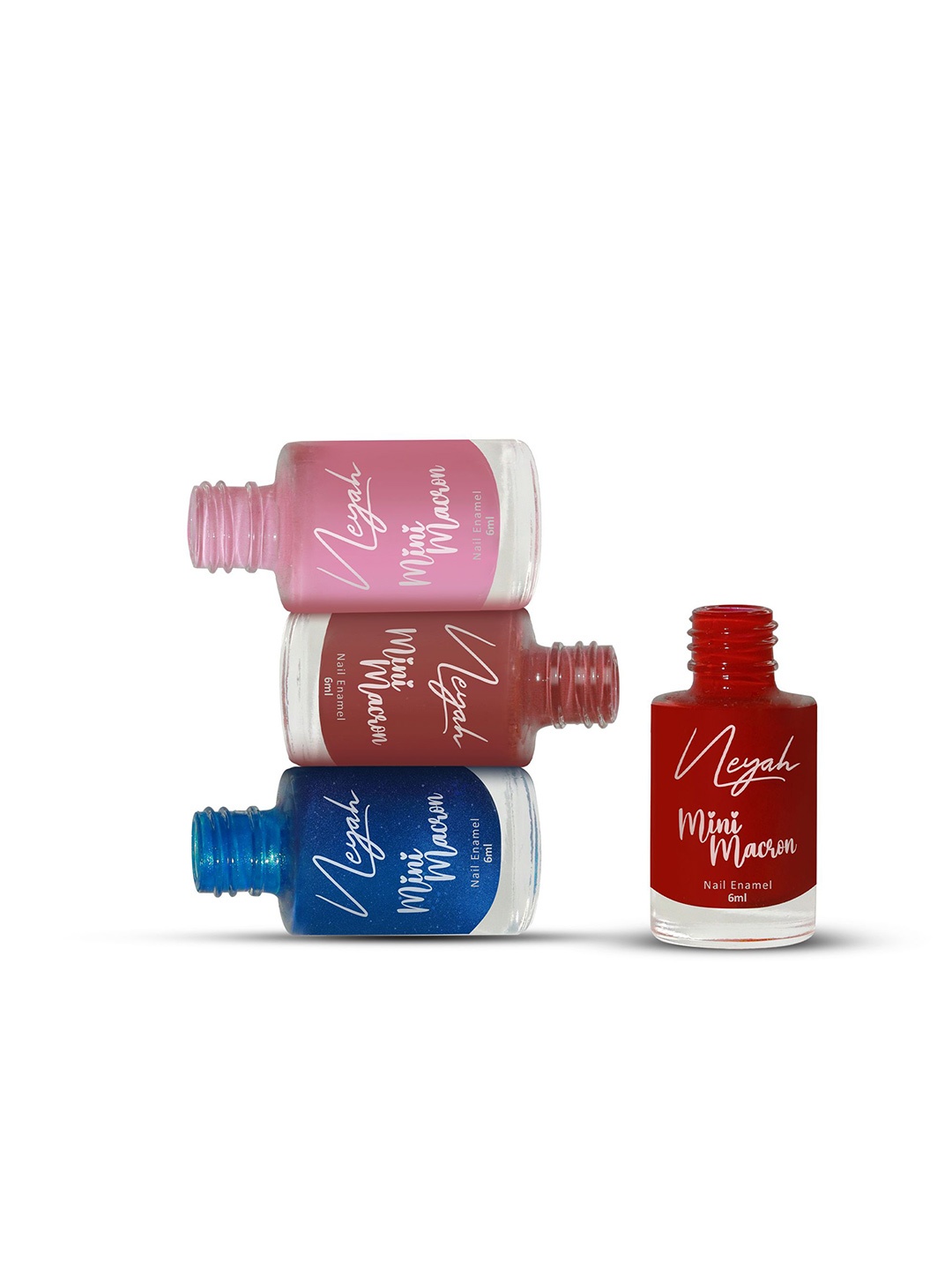 

Neyah Mini Macron 4Pcs Nail Polish - 6 ml Each -Yale 152-Merlot 146-Azalea 135-Ferrari 103, Blue