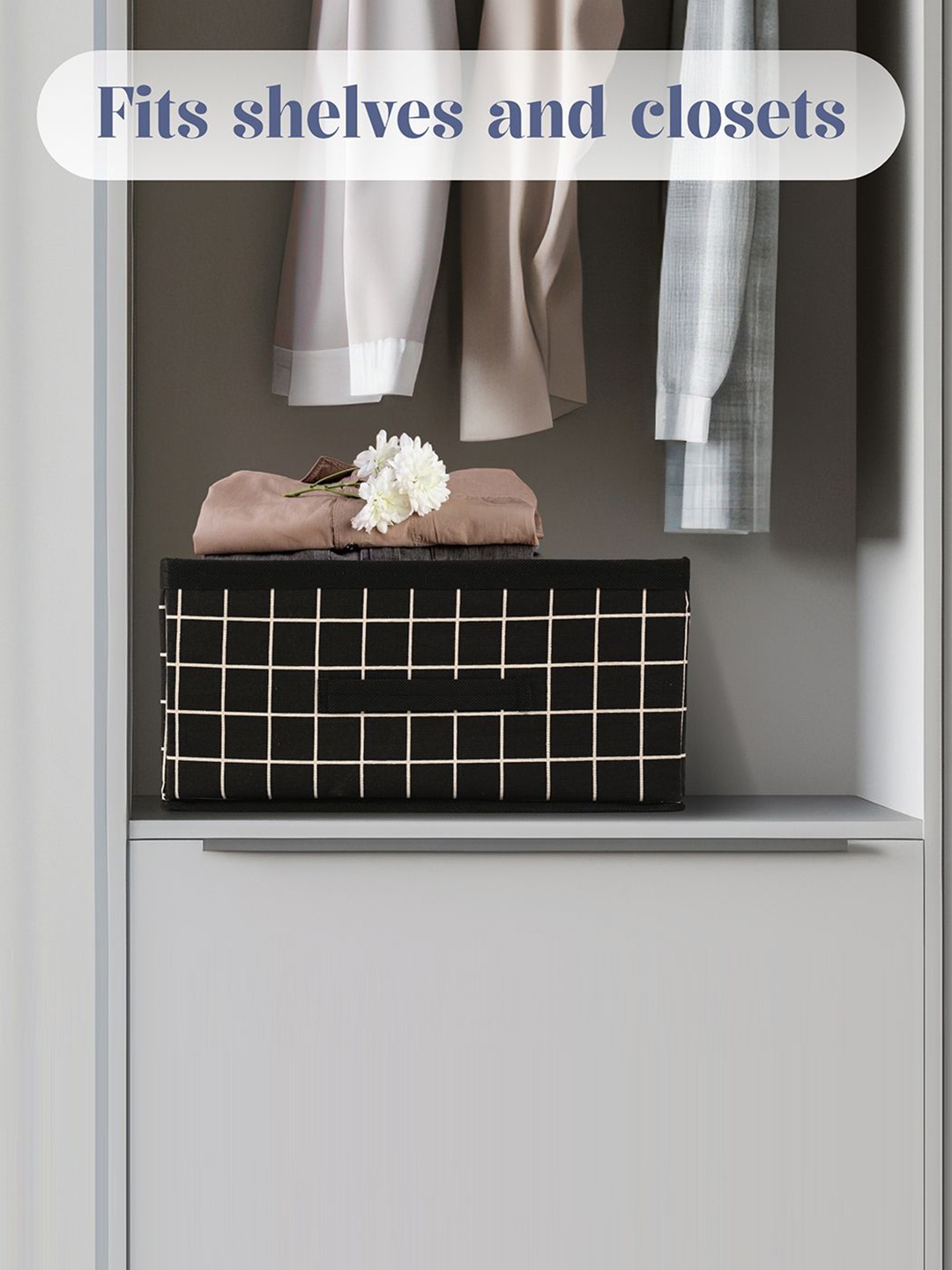 

Kuber Industries Black 2 Pieces Printed Multi-Utility Organisers