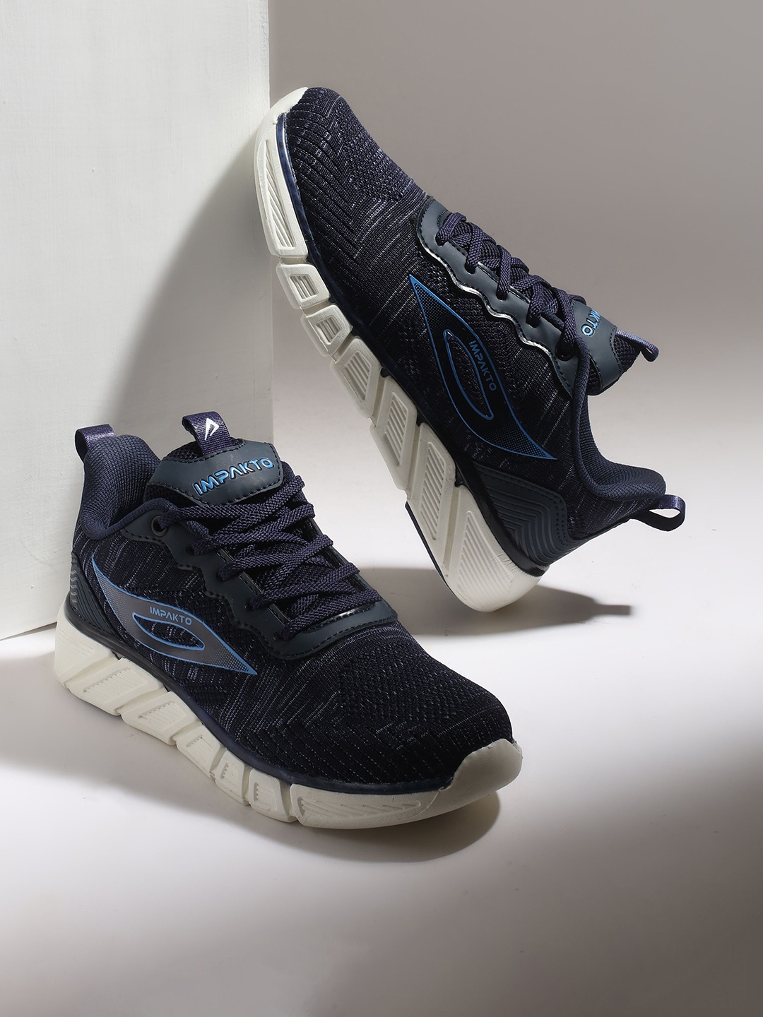 

IMPAKTO Women Mesh Running Shoes, Navy blue