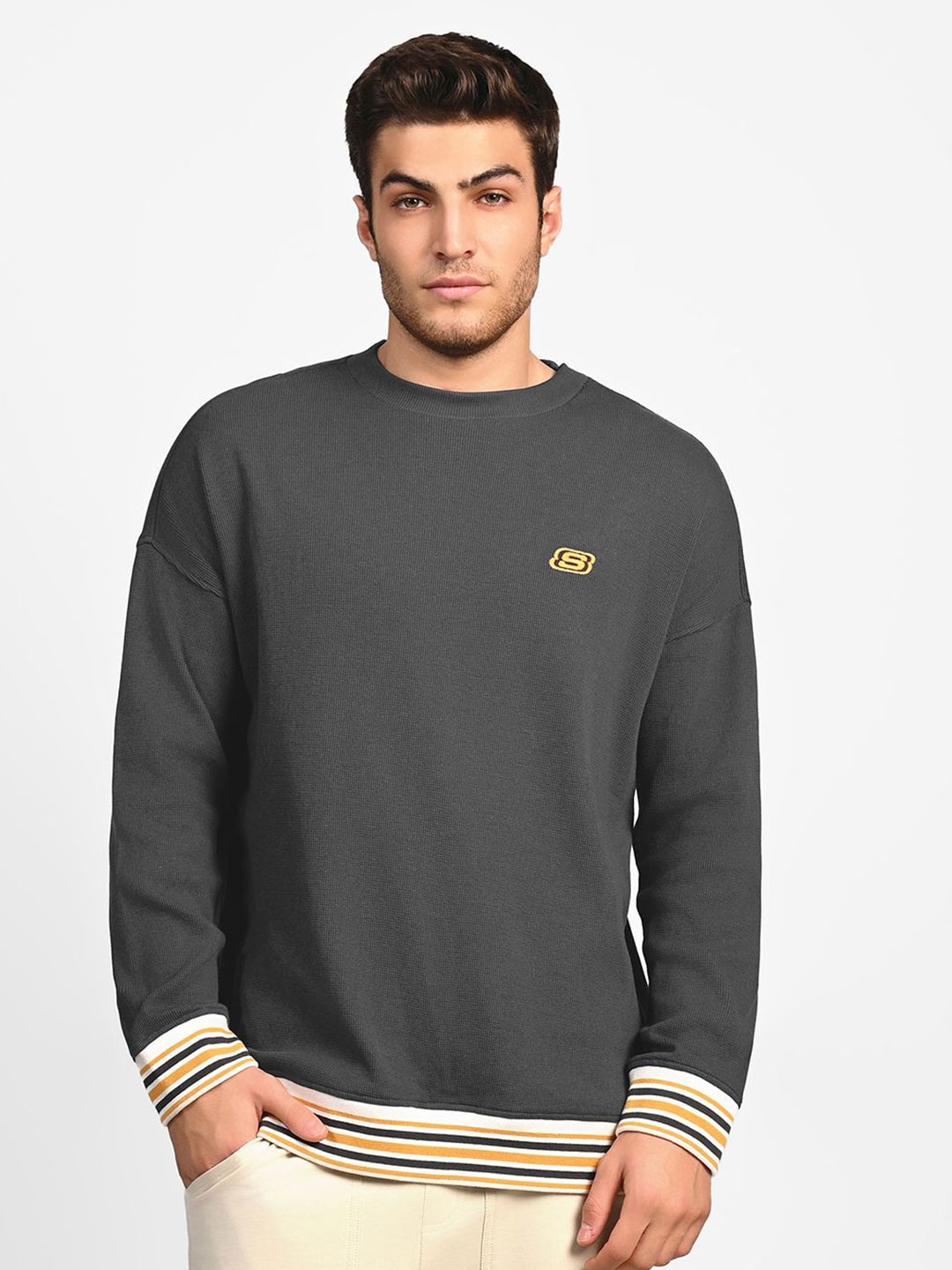 

Skechers Ad Boxy Pure Cotton Long Sleeve Top, Charcoal