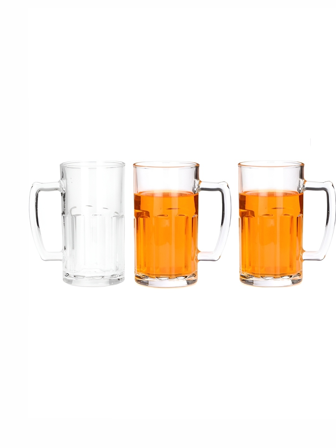 

1ST TIME Transparent 3 Pieces Textured Glass Dishwasher Safe Bar Glasses