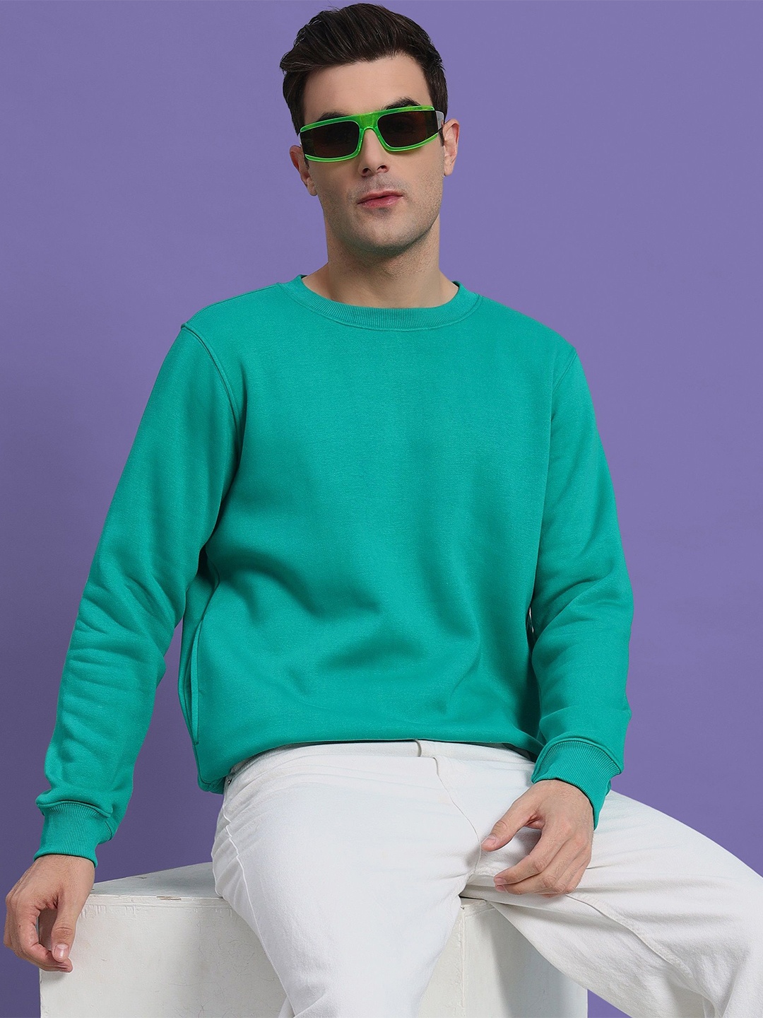 

PockMAN Men Round Neck Antimicrobial Pullover Sweatshirt, Green