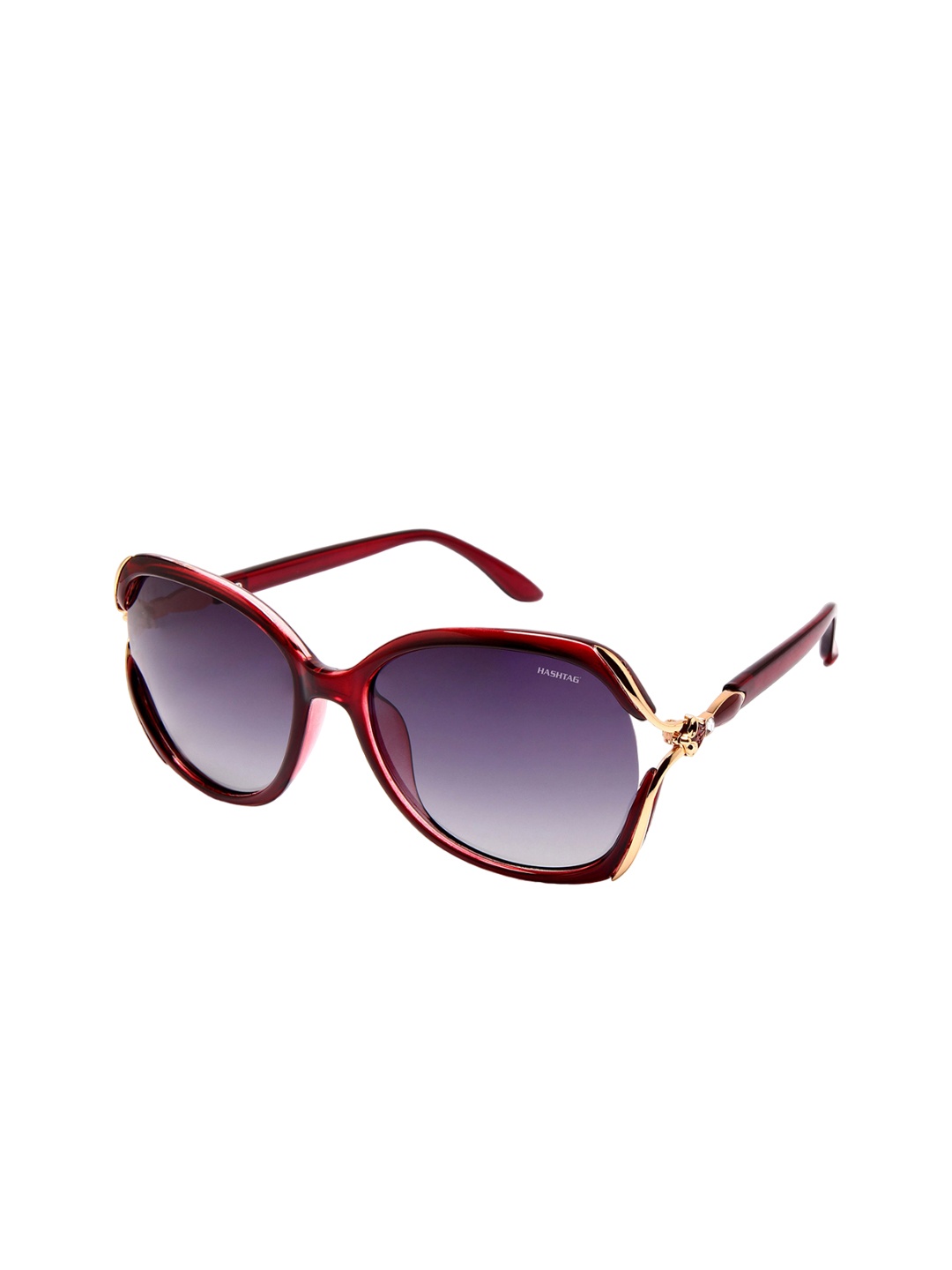 

HASHTAG EYEWEAR Women Butterfly Sunglasses with UV Protected Lens, Purple